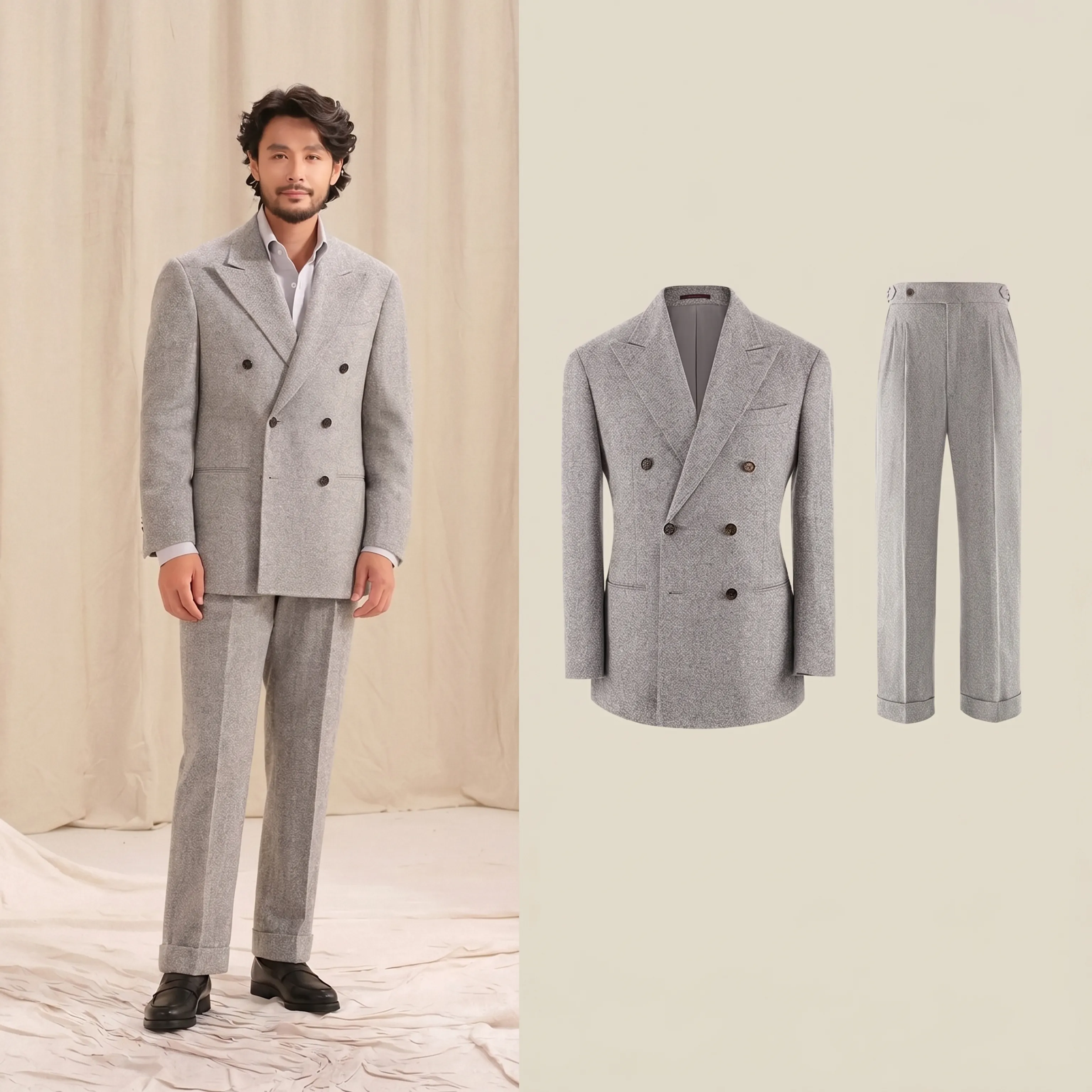 Double-Breasted Merino Wool Suit - Image 9