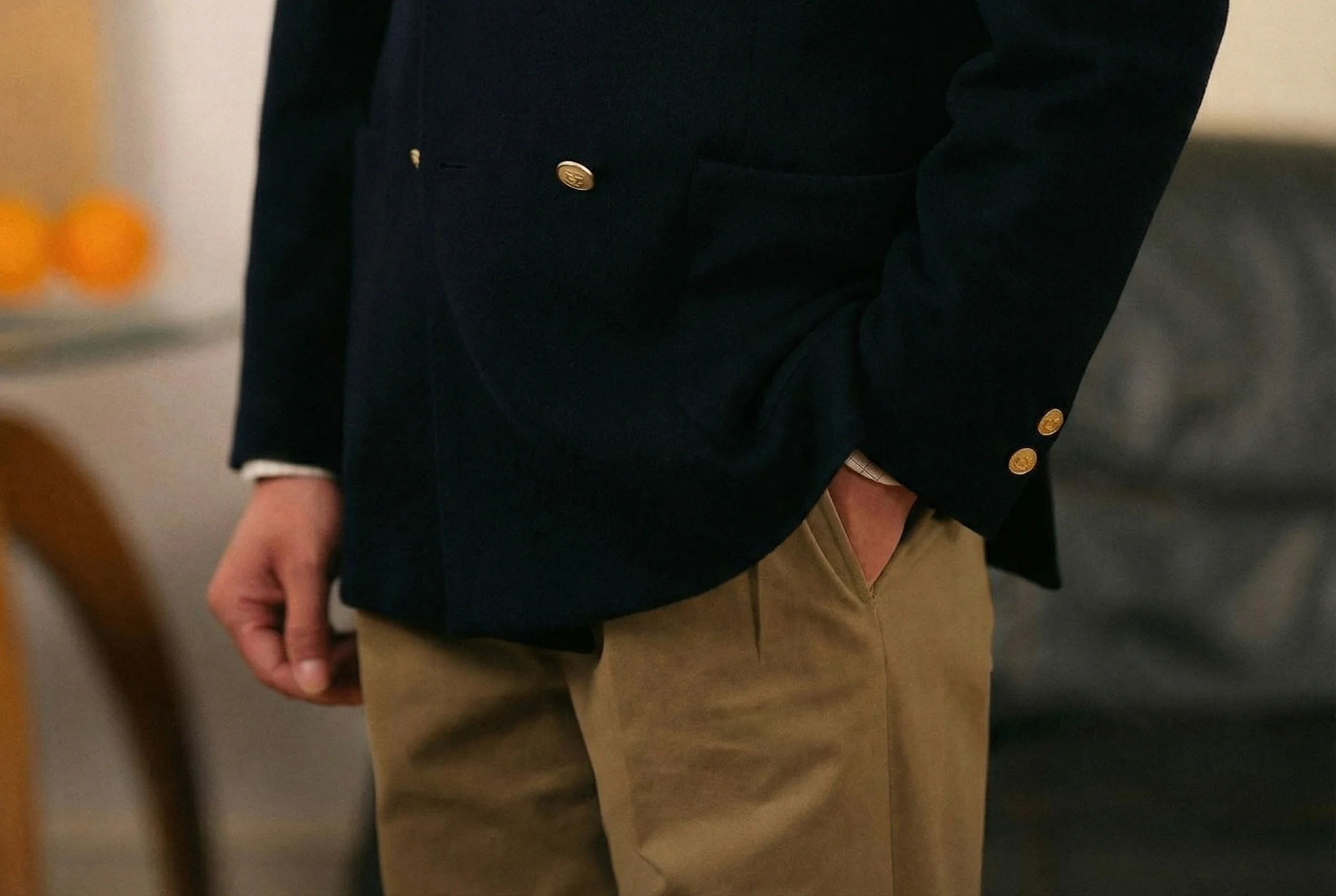 Double-Breasted Navy Blazer - Image 4