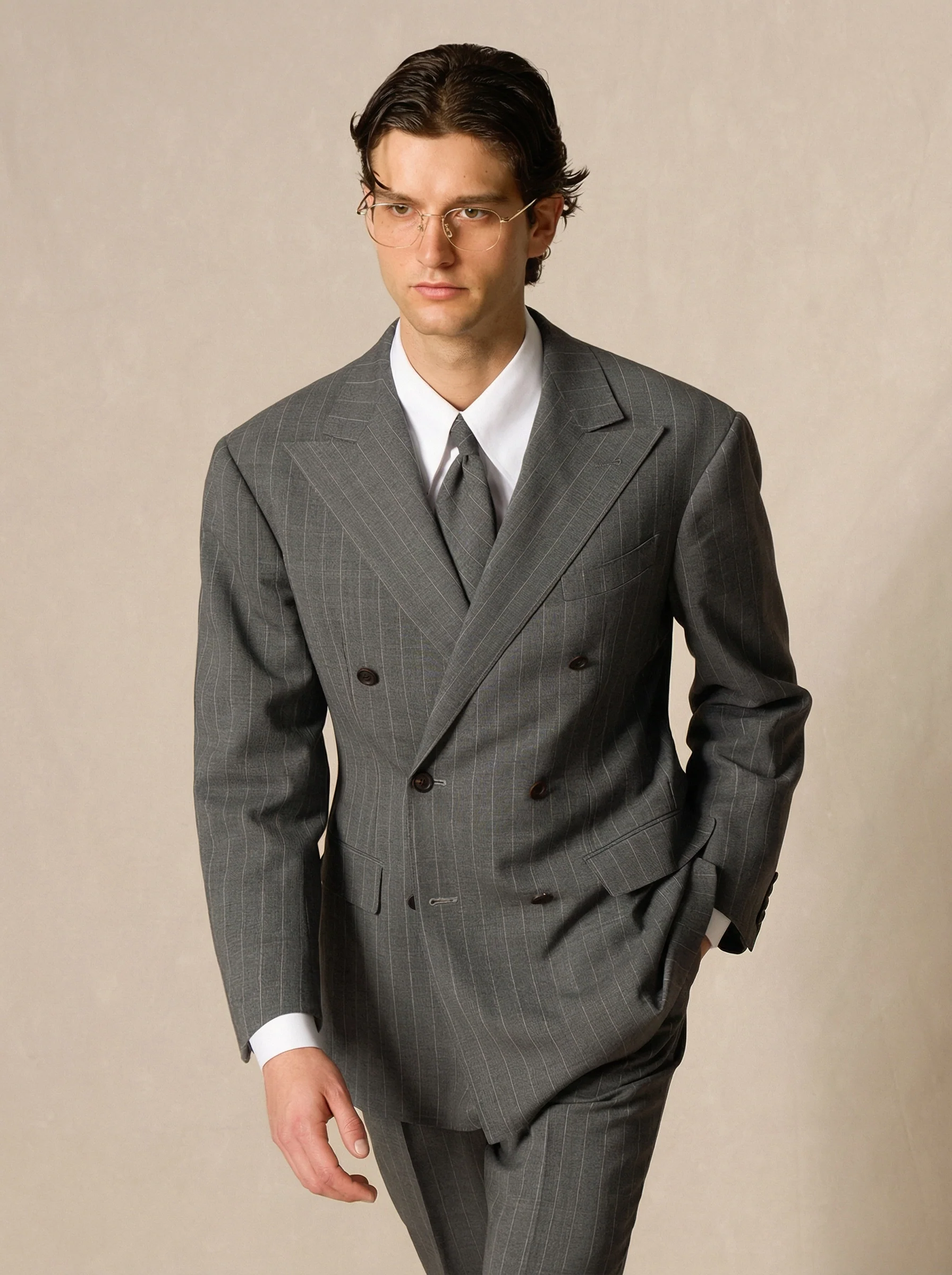 Double-Breasted Pinstripe Suit - Image 2