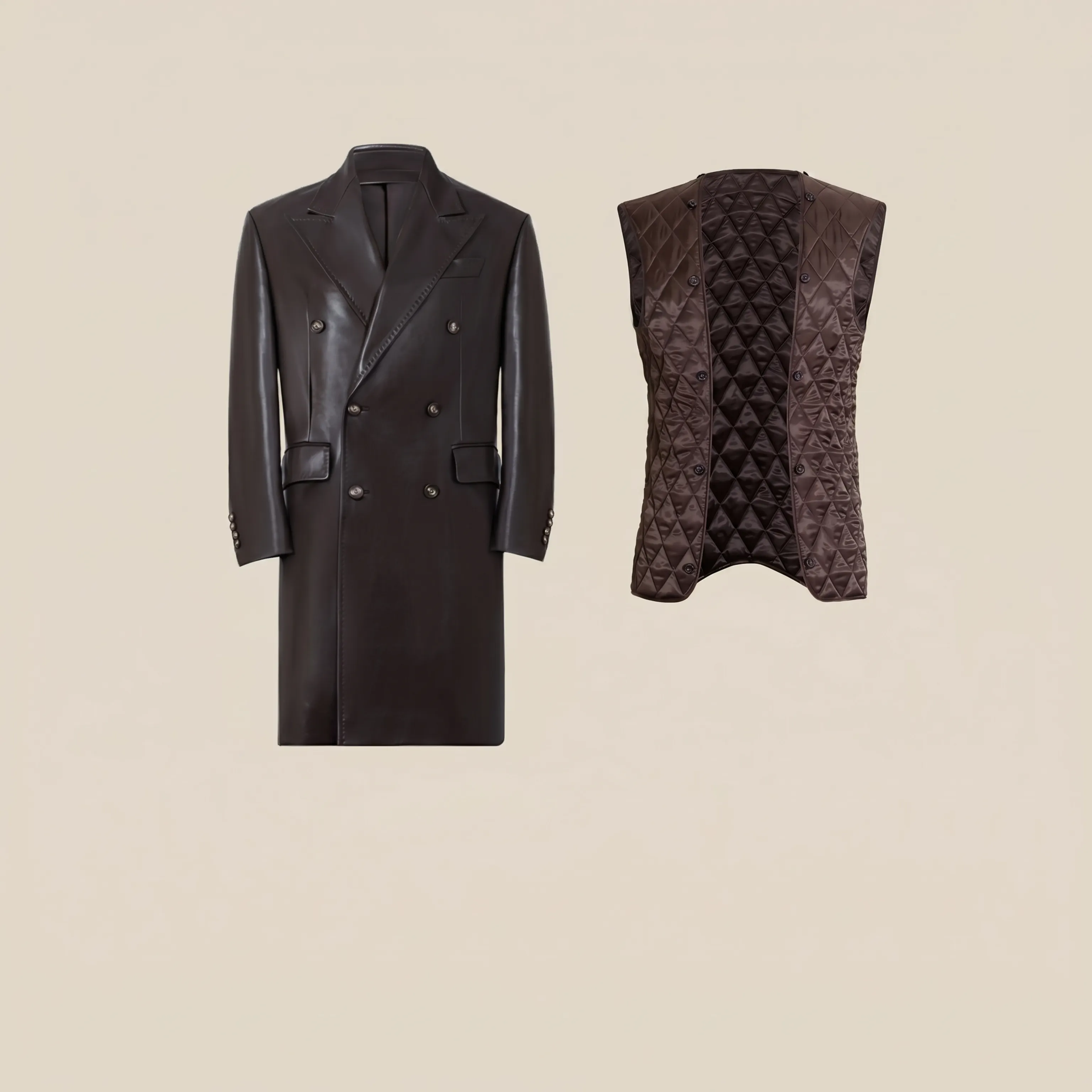 Double-Breasted PU Coat - Image 9