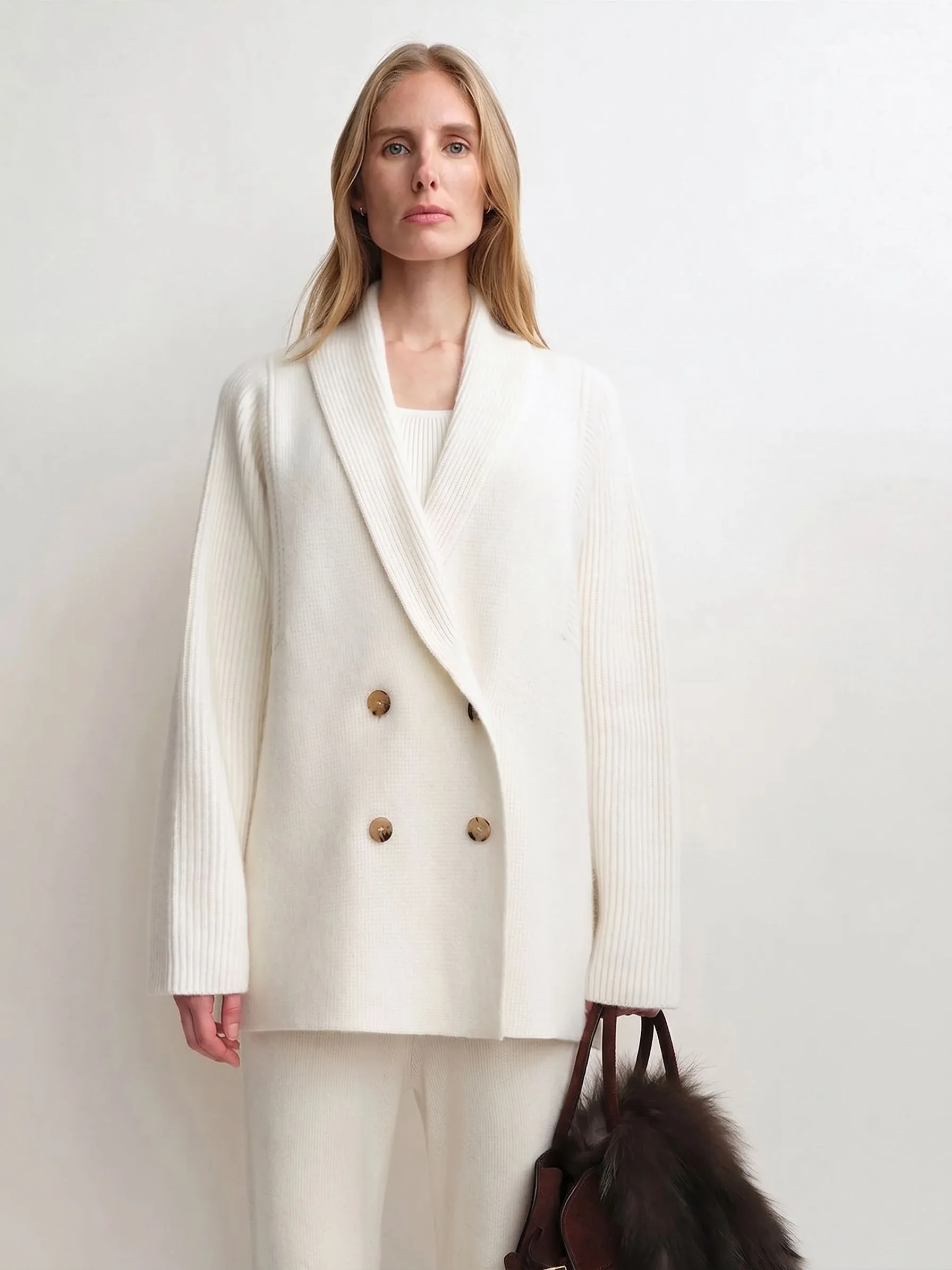 Double-Breasted Shawl Cardigan - Image 6