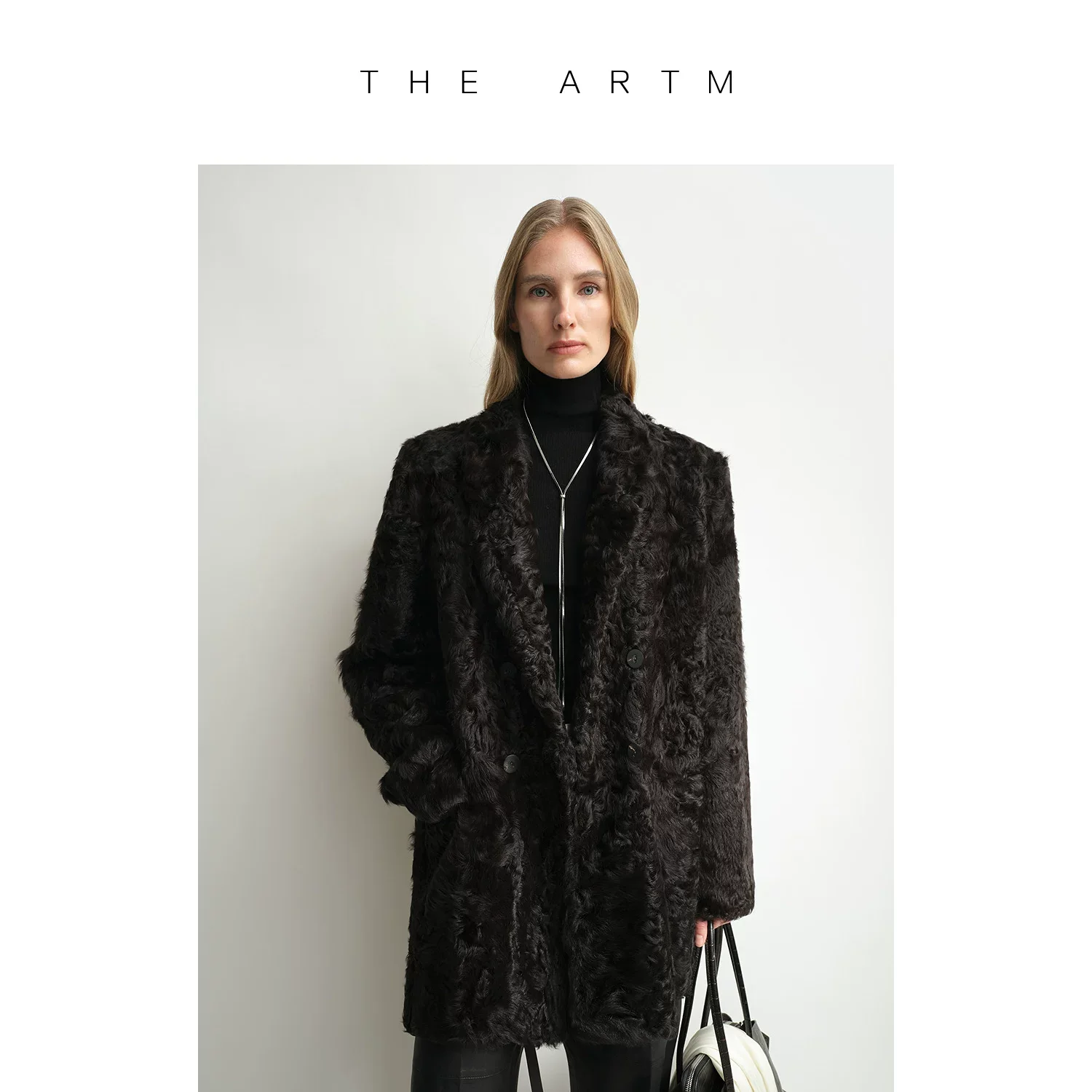 Double-Breasted Shearling Coat - Image 7