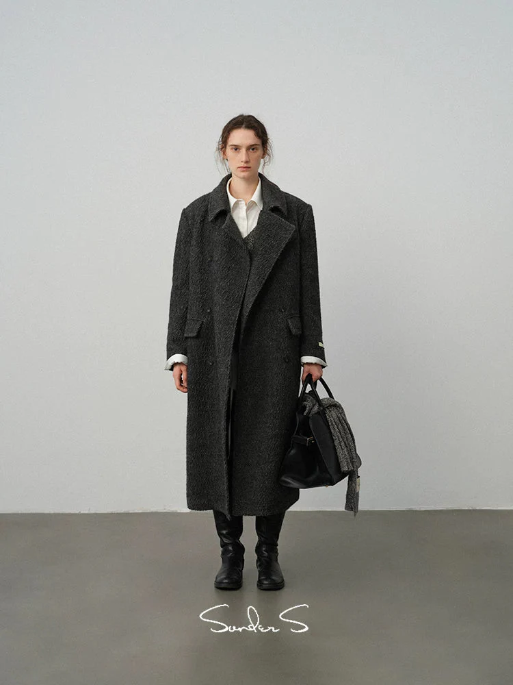 Double-Breasted Textured Wool Overcoat - Image 3