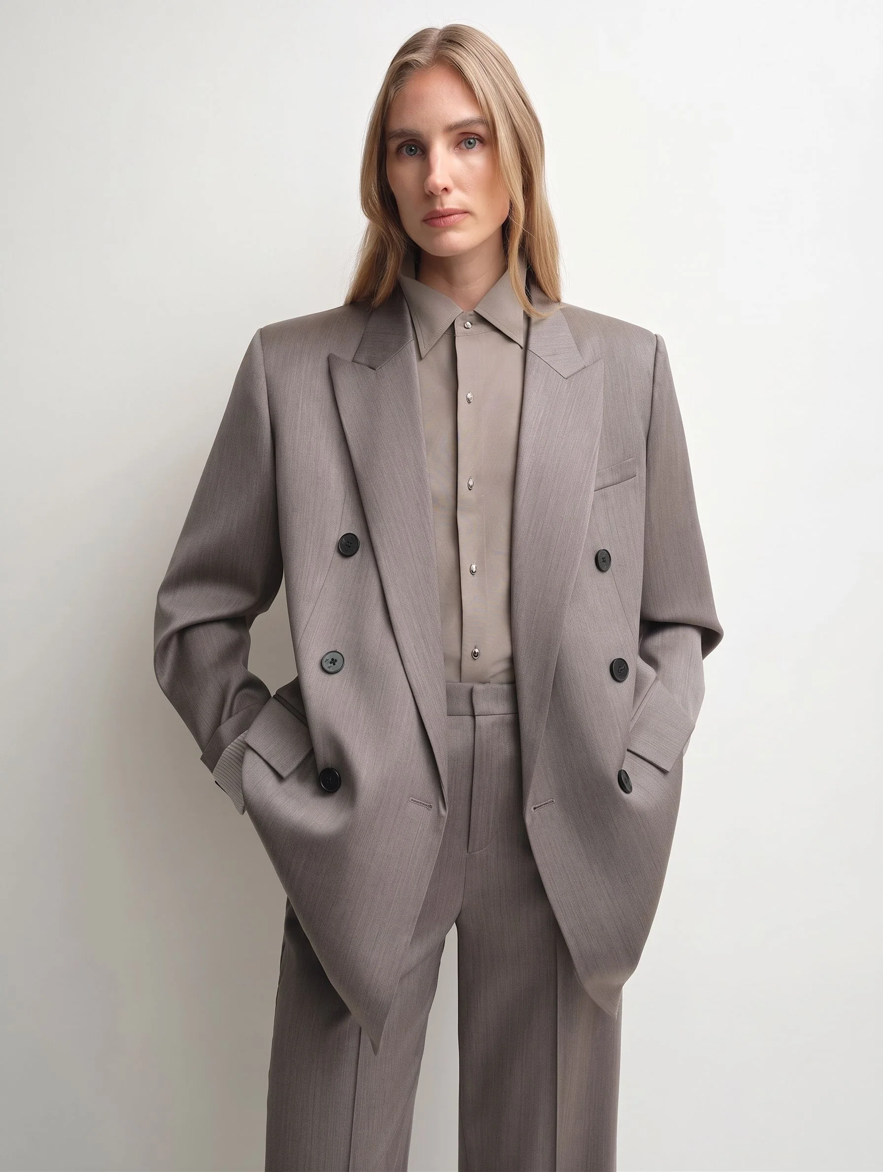 Double-Breasted Tuxedo Blazer