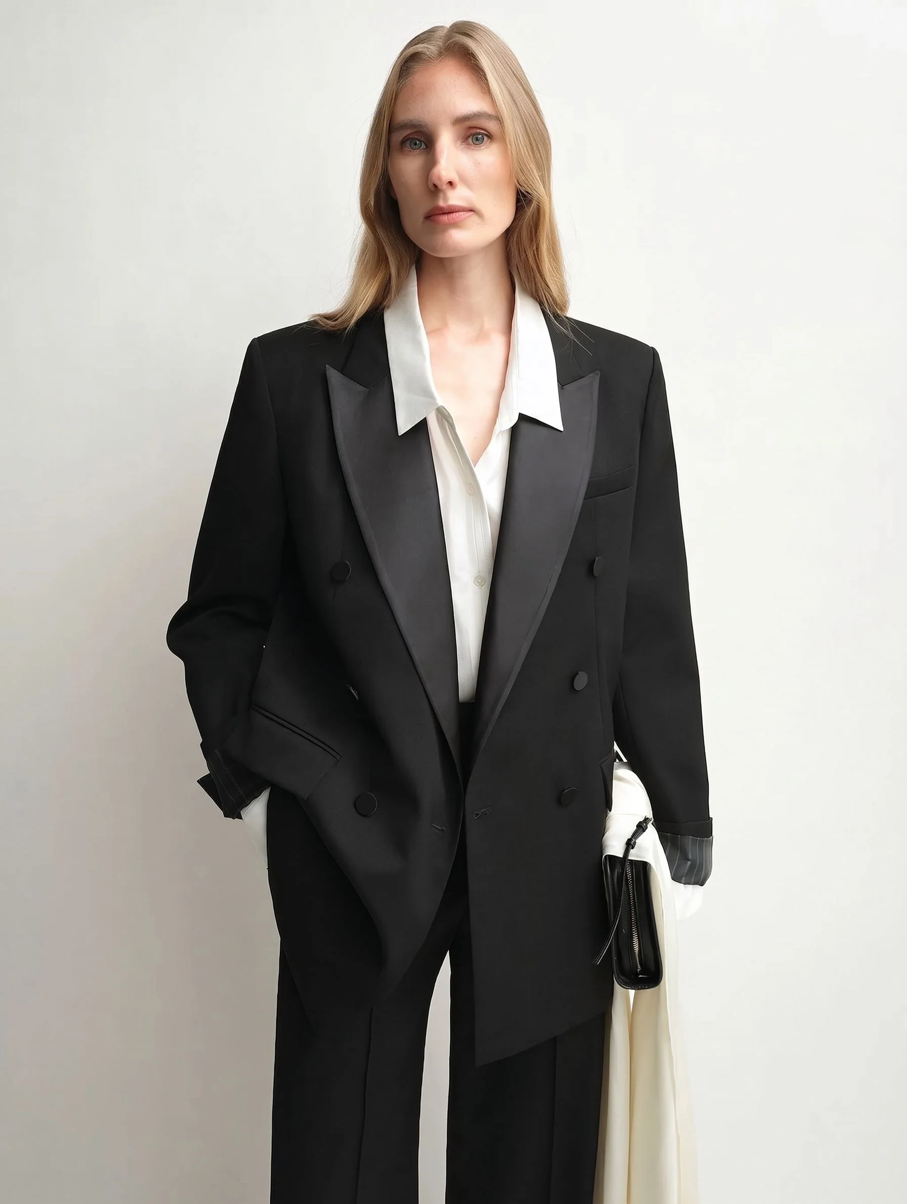 Double-Breasted Tuxedo Blazer - Image 3