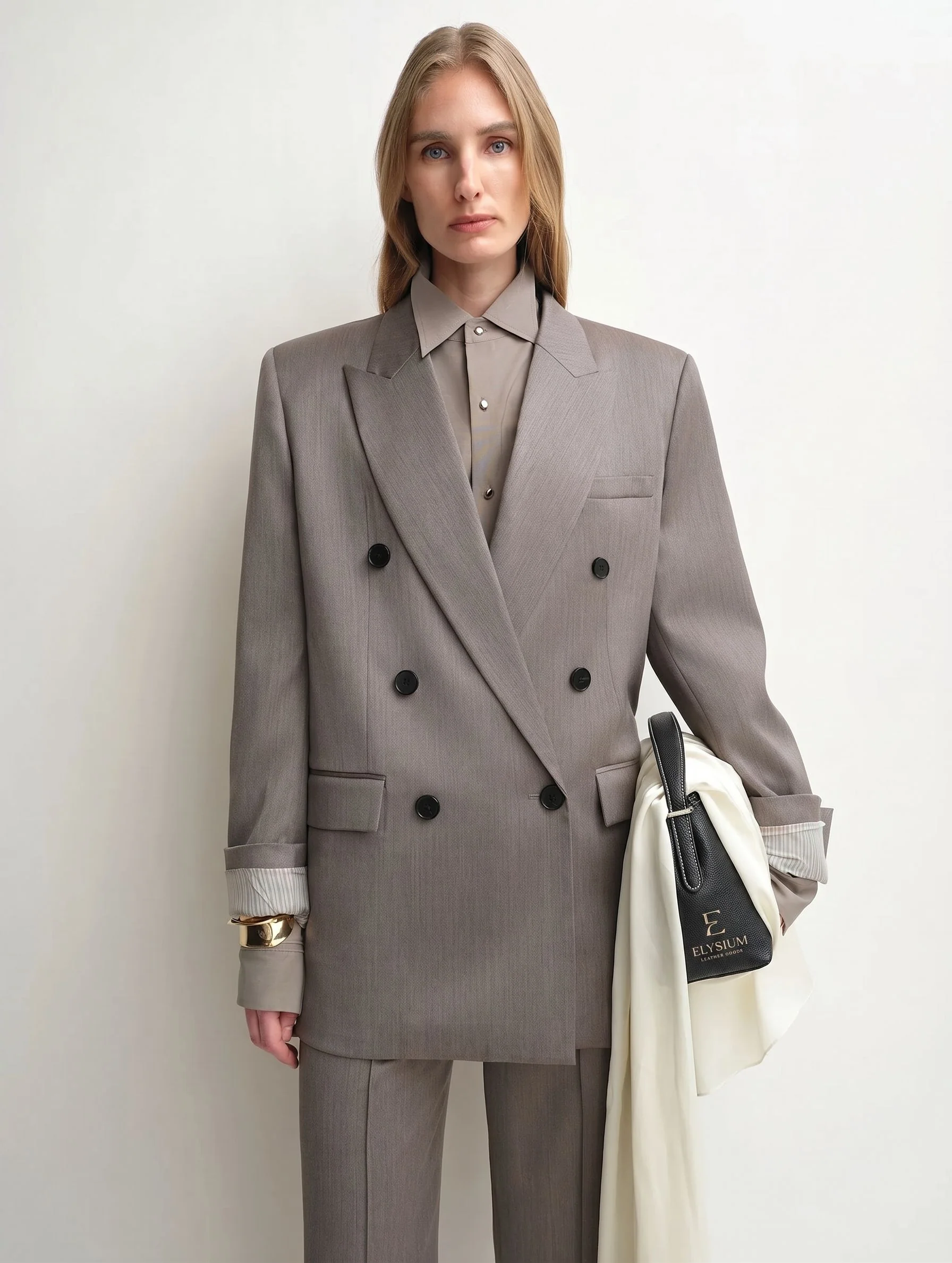 Double-Breasted Tuxedo Blazer - Image 4