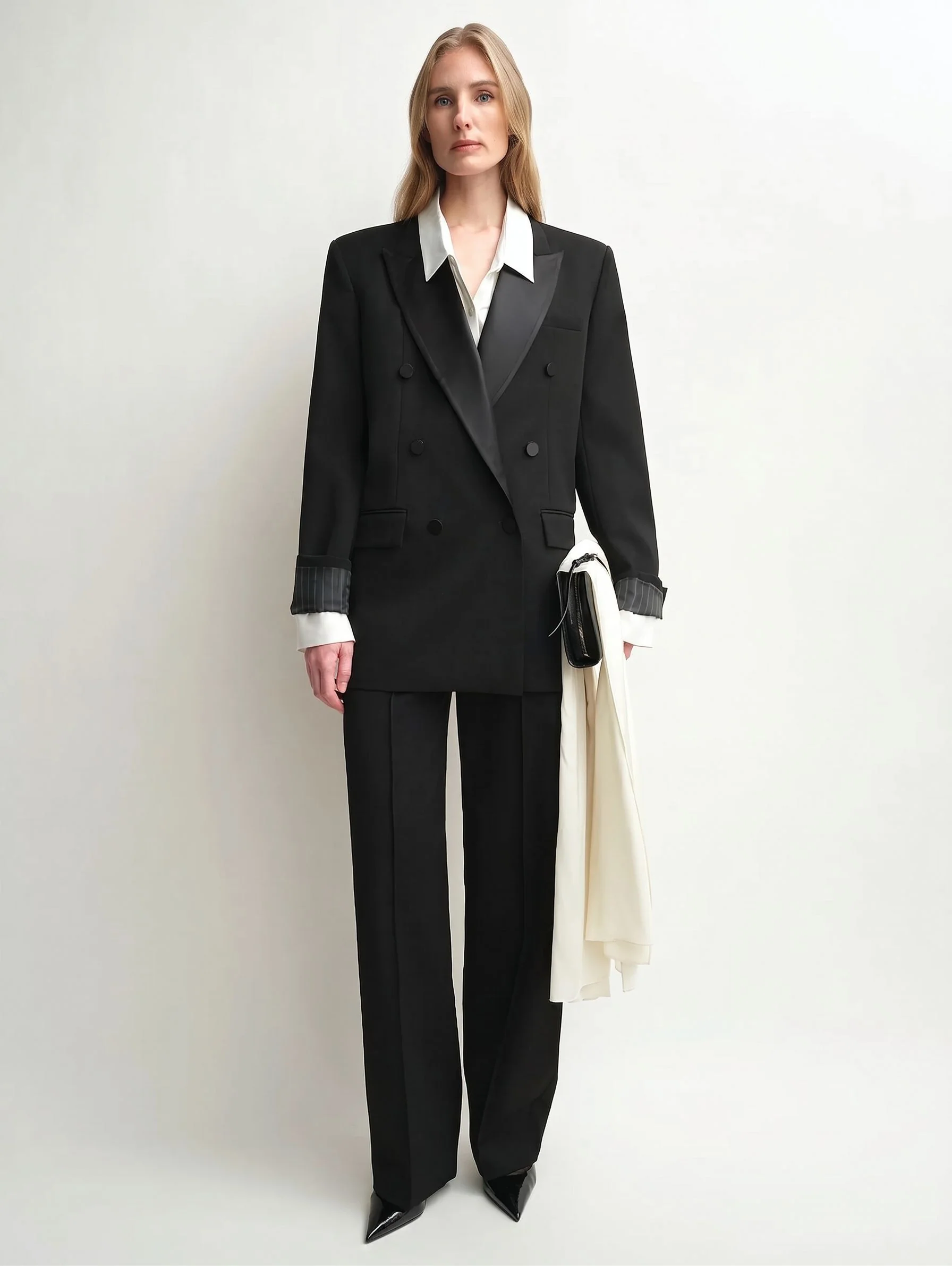 Double-Breasted Tuxedo Blazer - Image 5