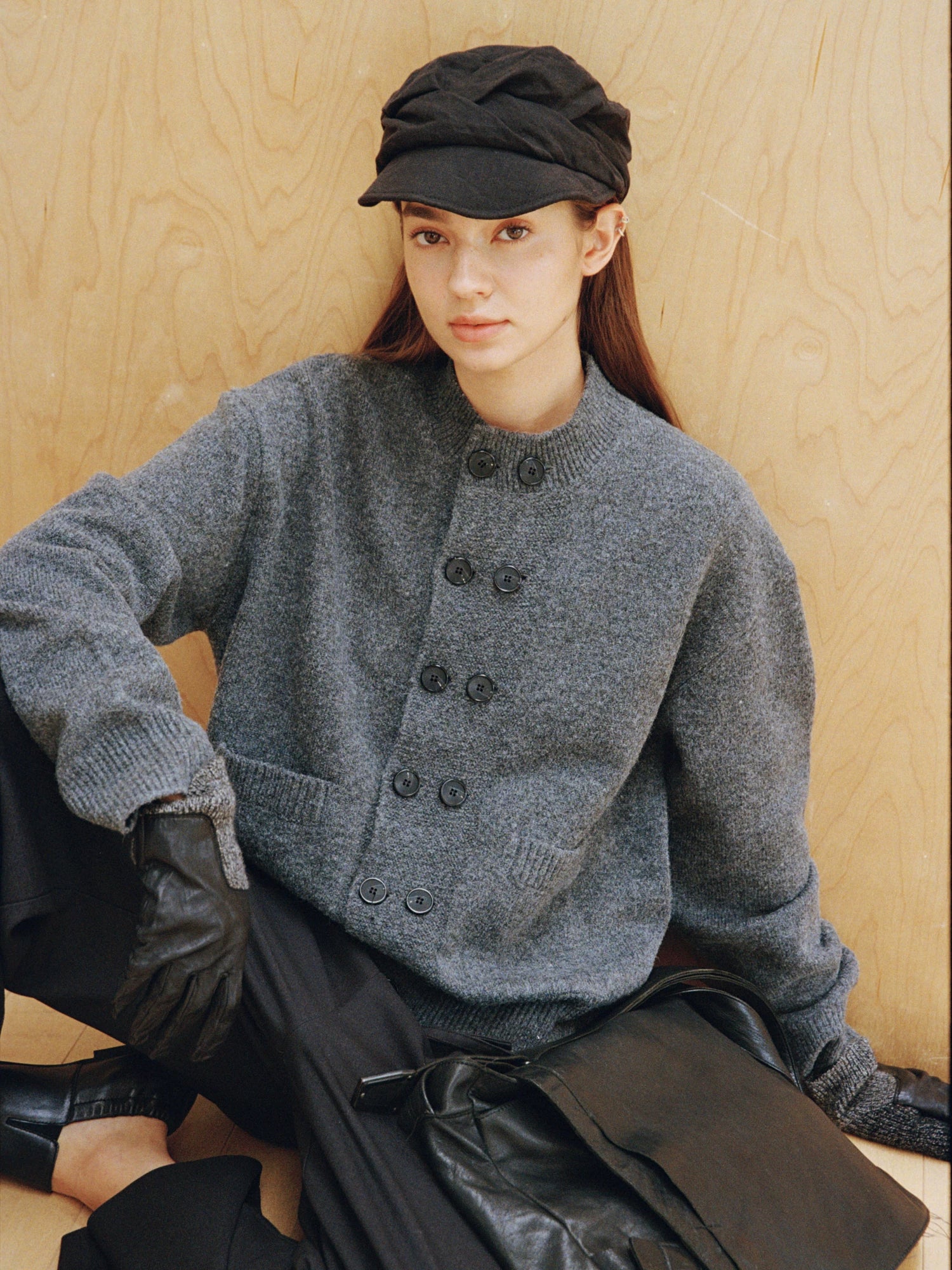 Double-Breasted Wool-Blend Knit Cardigan - Image 2