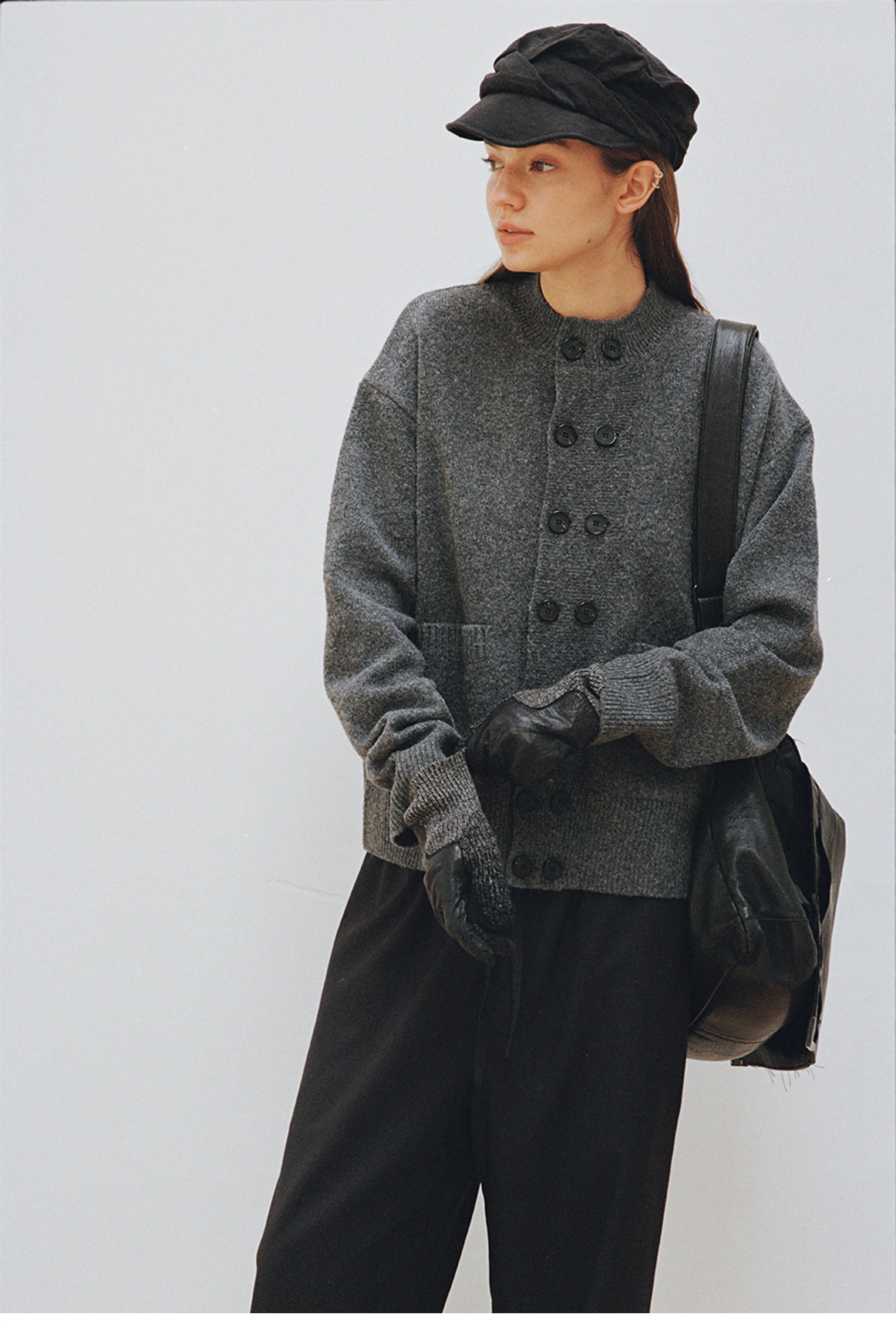 Double-Breasted Wool-Blend Knit Cardigan - Image 8