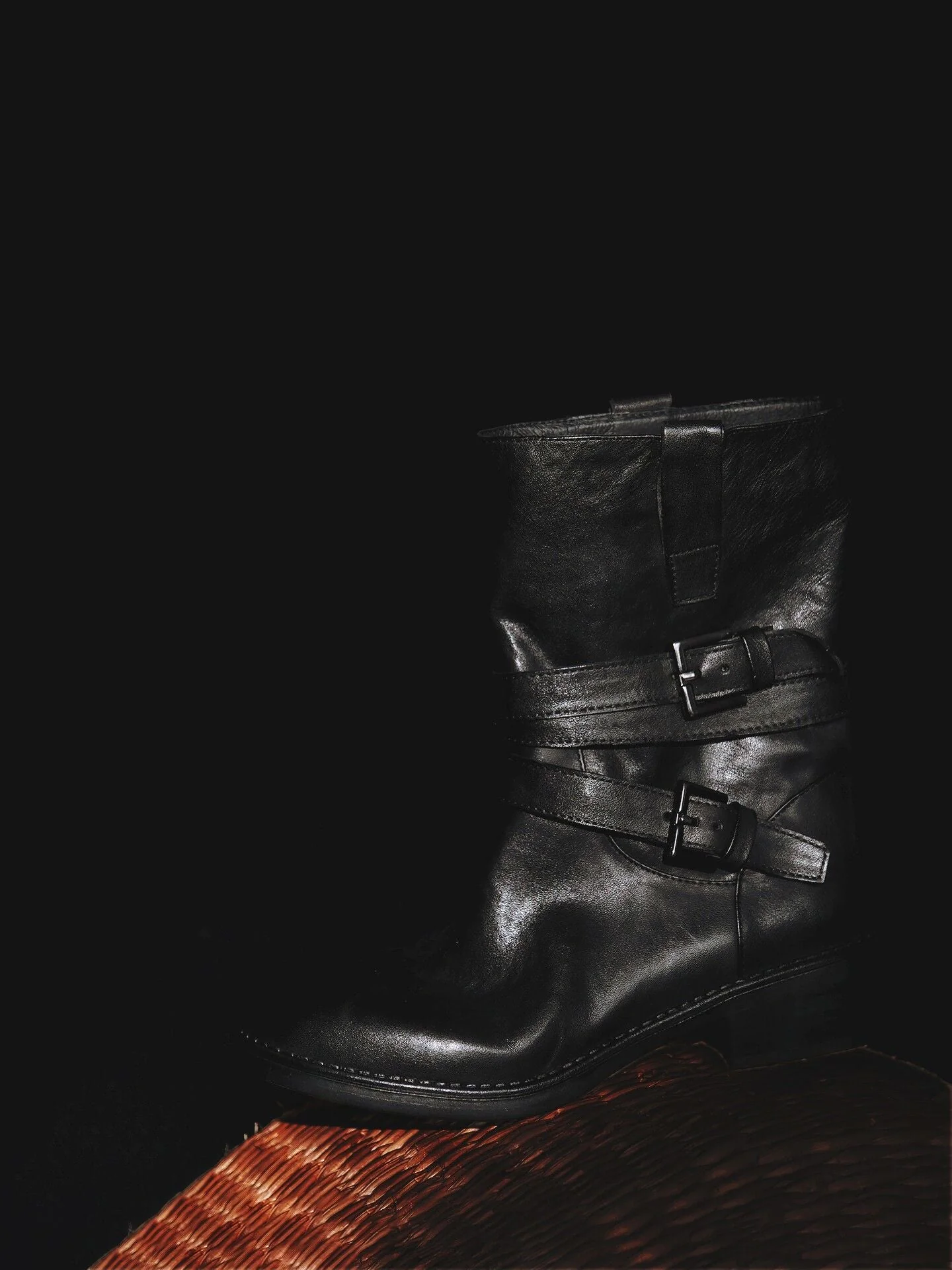 Double Buckle Mid Boots