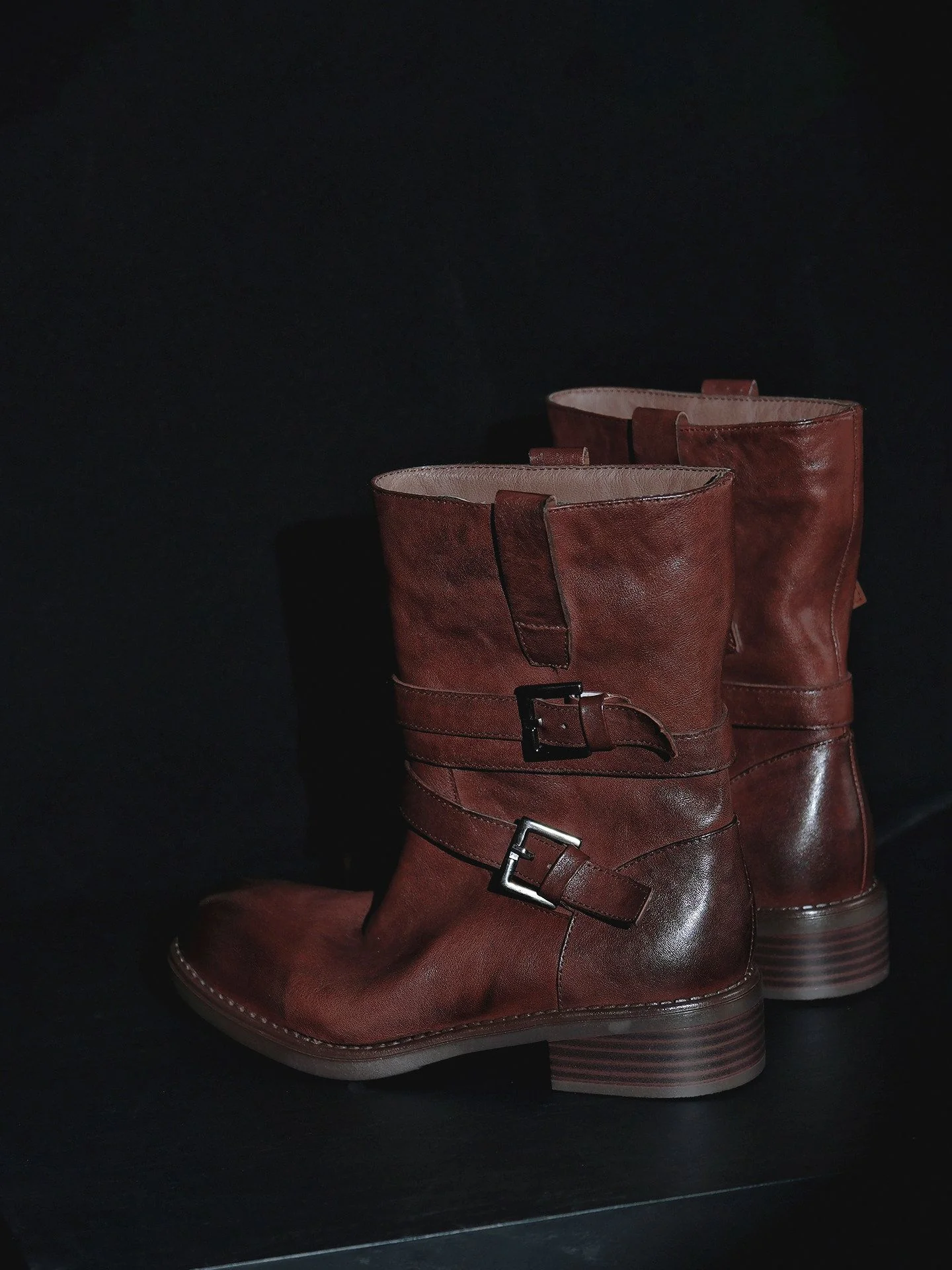 Double Buckle Mid Boots - Image 2