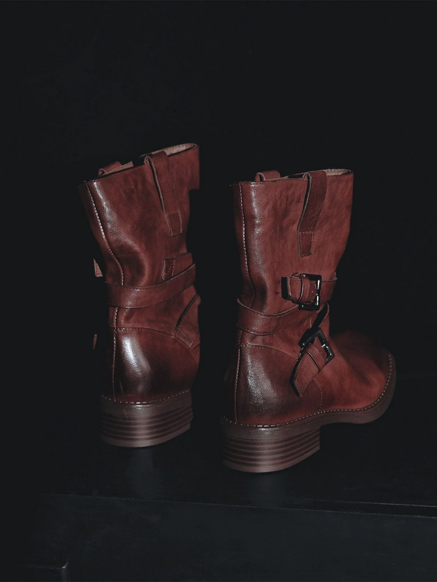 Double Buckle Mid Boots - Image 5