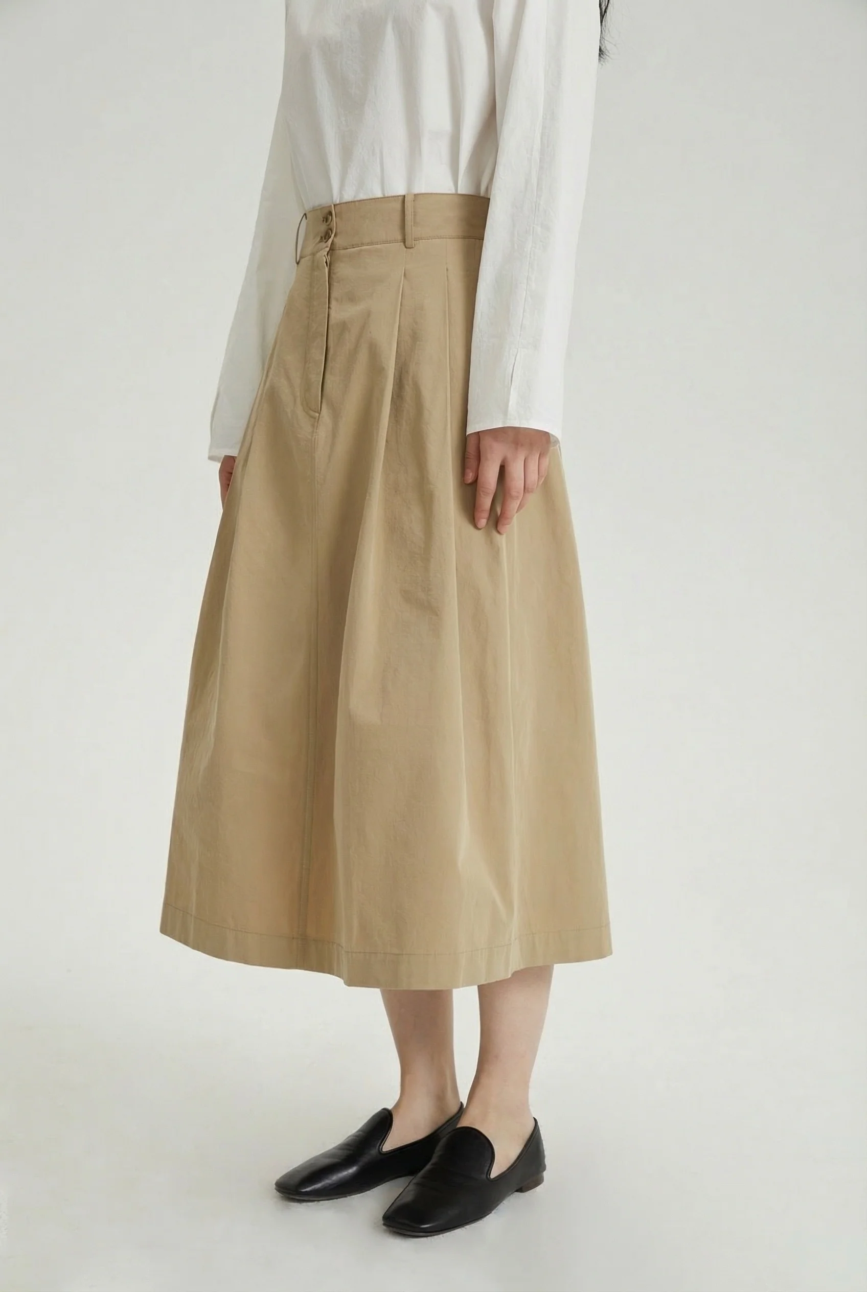 Double-Button Midi Skirt - Image 2