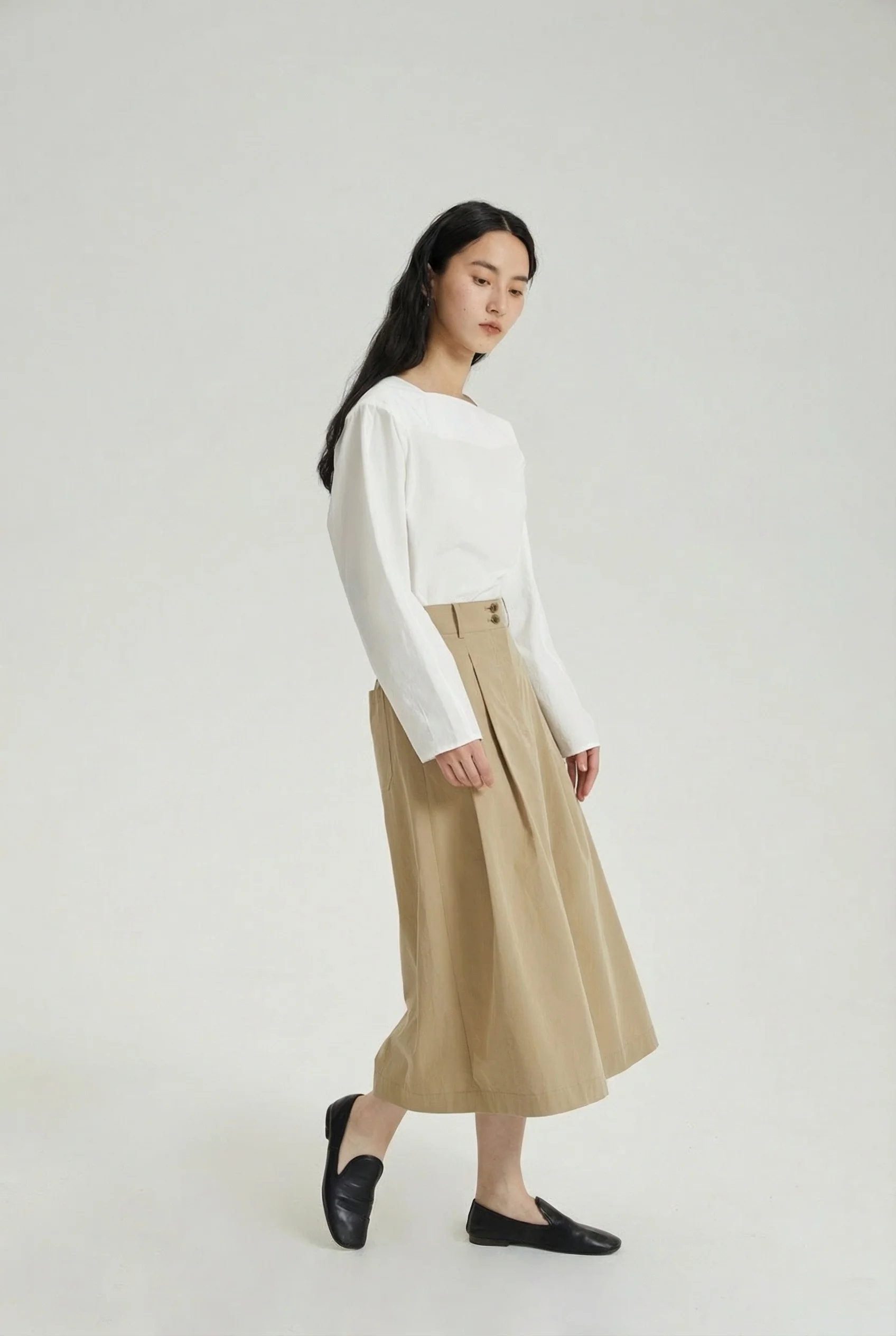 Double-Button Midi Skirt - Image 4