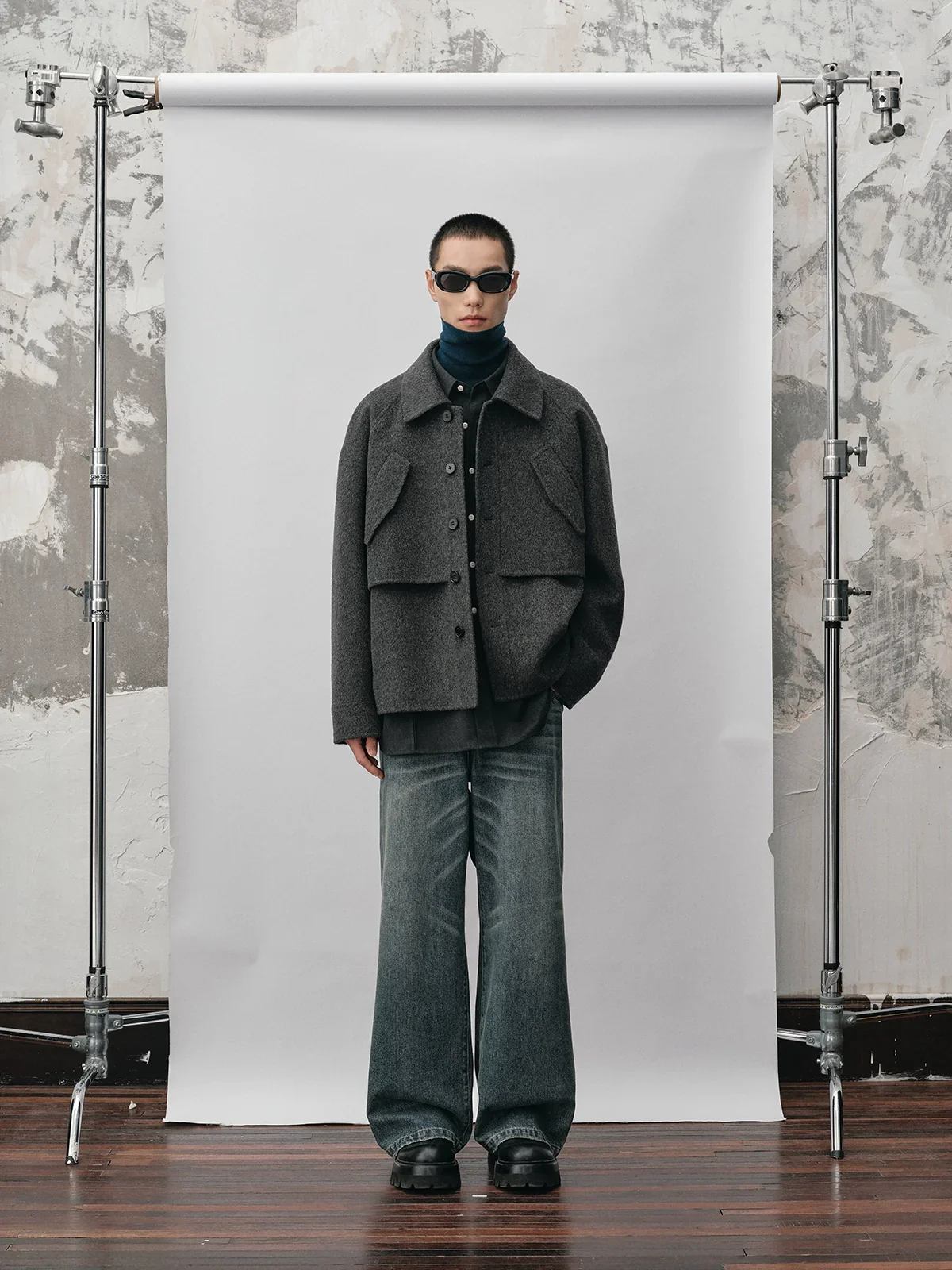Double-Face Wool Raglan Utility Jacket - Image 3