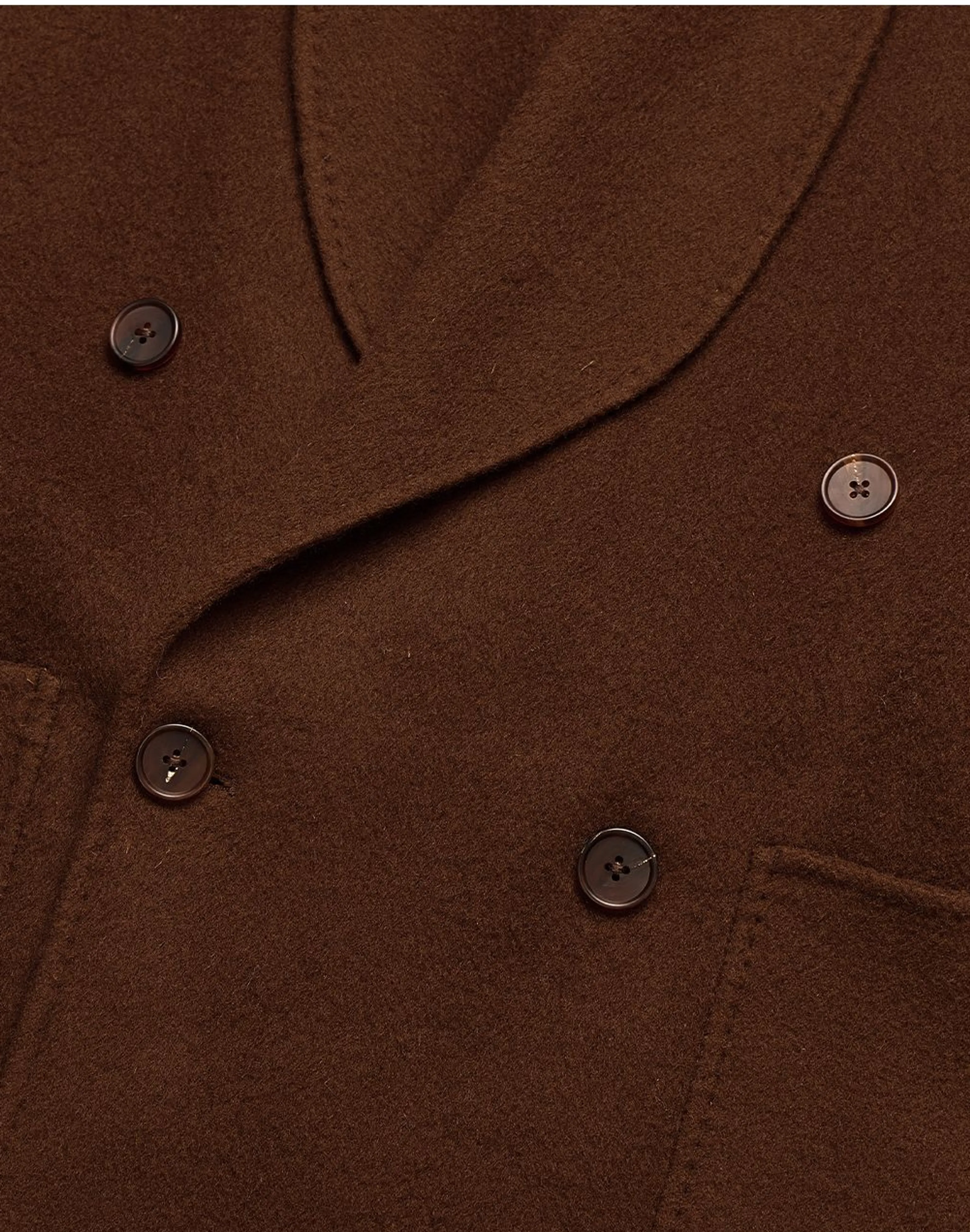 Double-Faced Camel Hair & Wool Shawl Collar Coat - Image 6