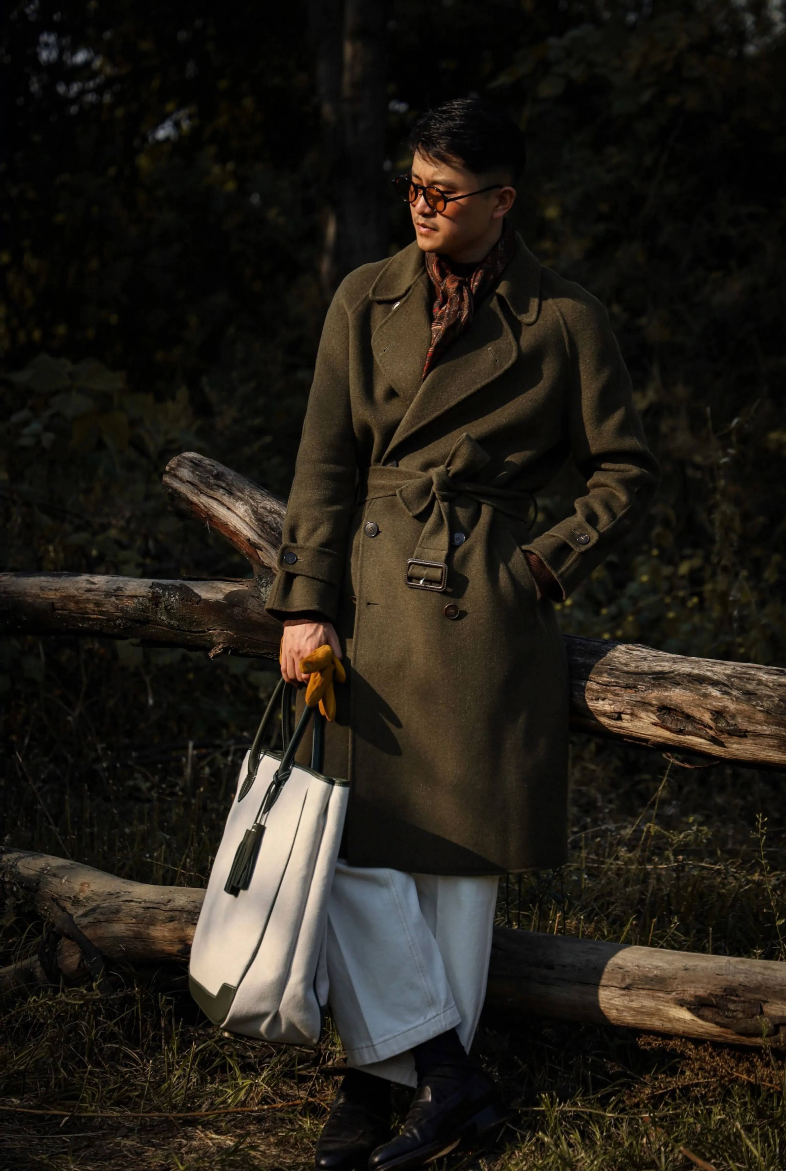 Double-Faced Merino Overcoat — Cedar Green - Image 3
