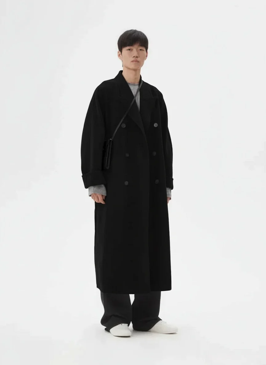Double-Faced Wool-Cashmere Belted Coat