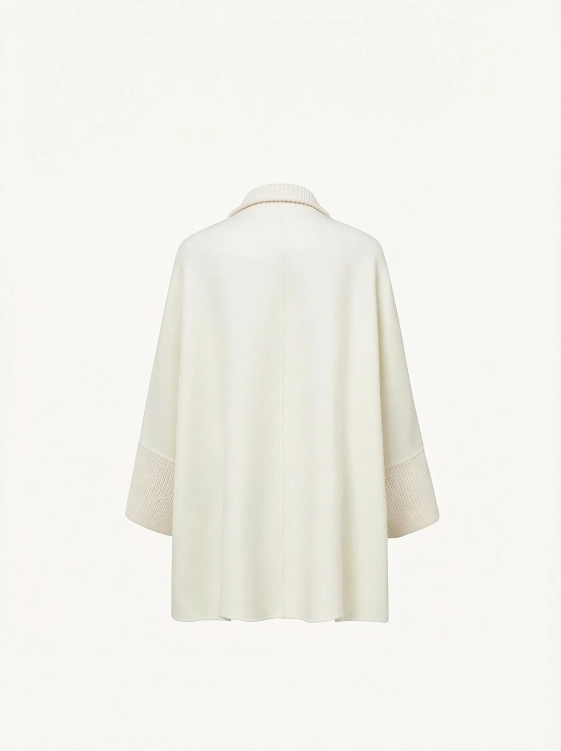 Double-Faced Wool-Cashmere Rib Collar Coatigan - Image 3