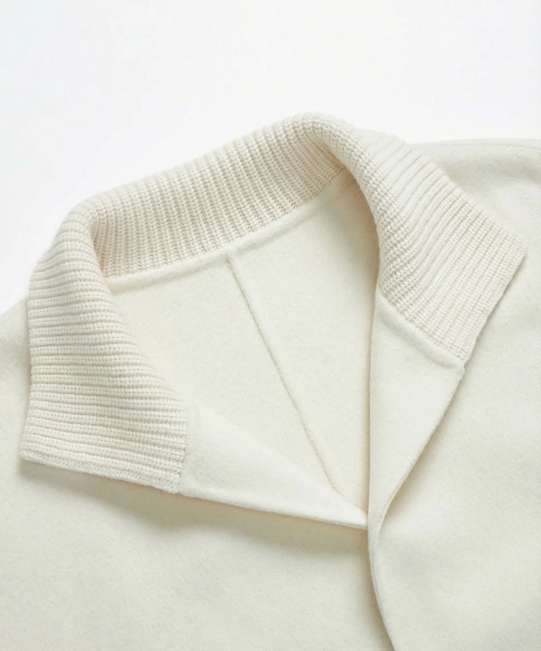 Double-Faced Wool-Cashmere Rib Collar Coatigan - Image 4