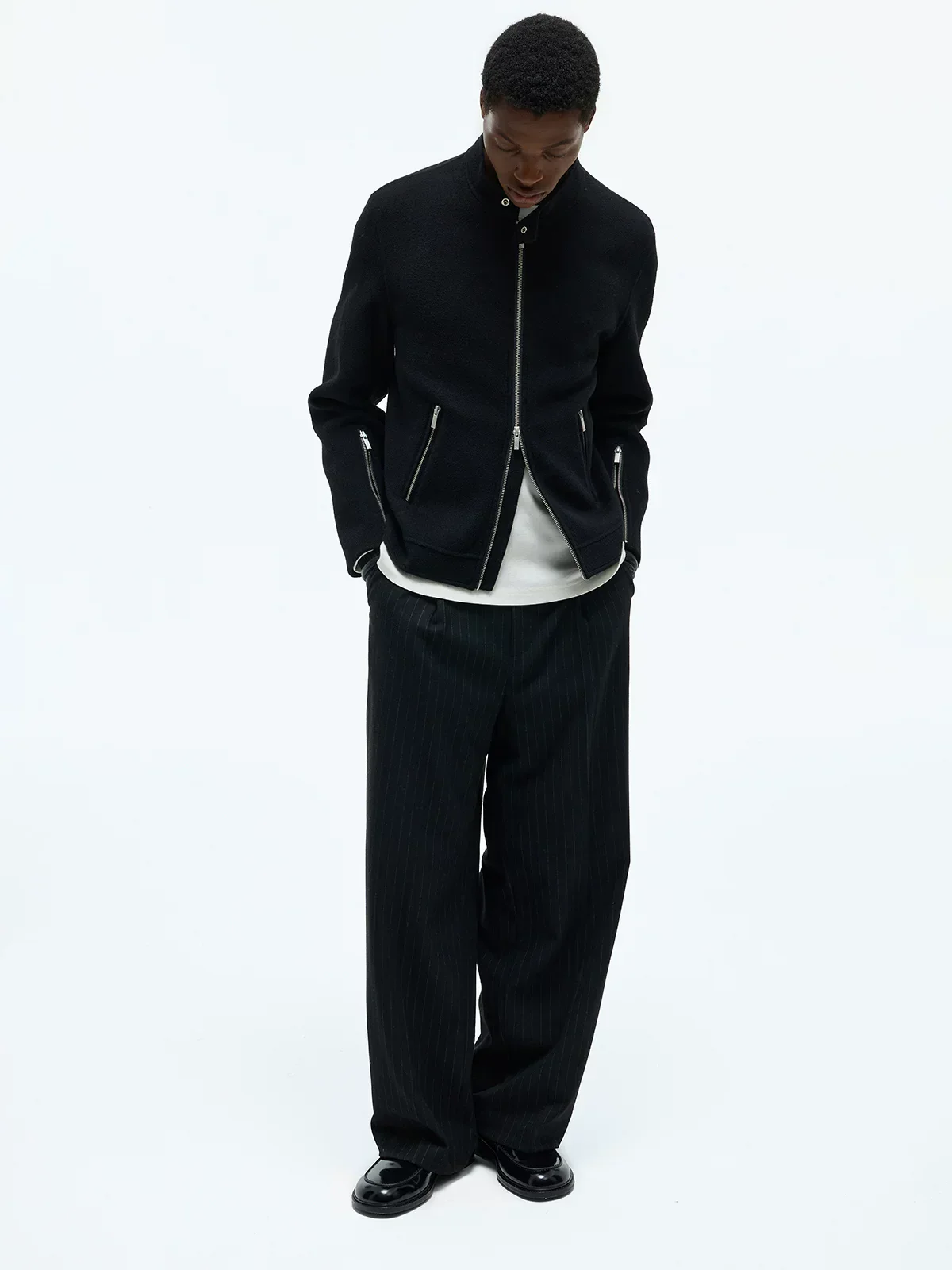 Double-Faced Wool Harrington Jacket - Image 5