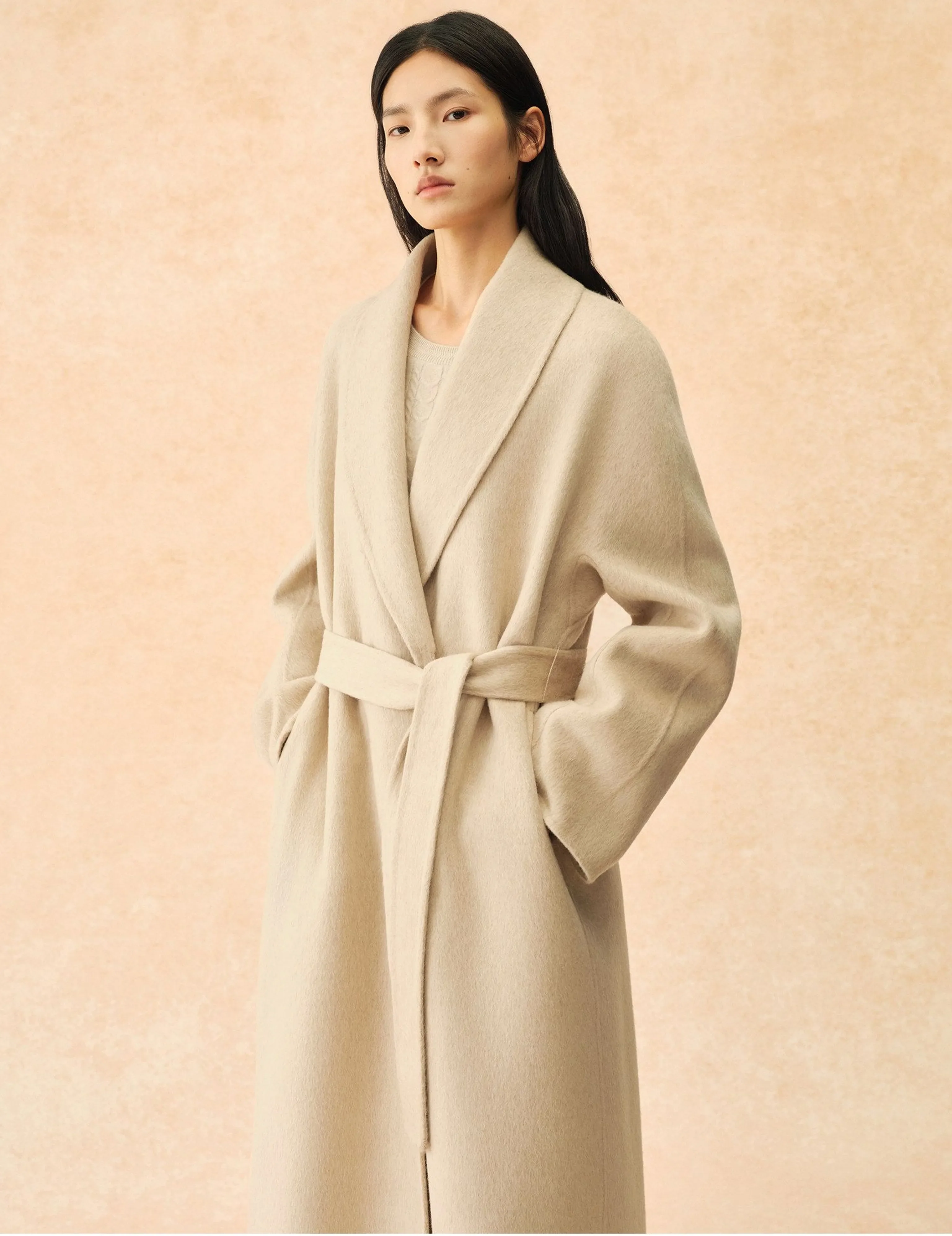 Double-Faced Wool Wrap Coat - Image 4