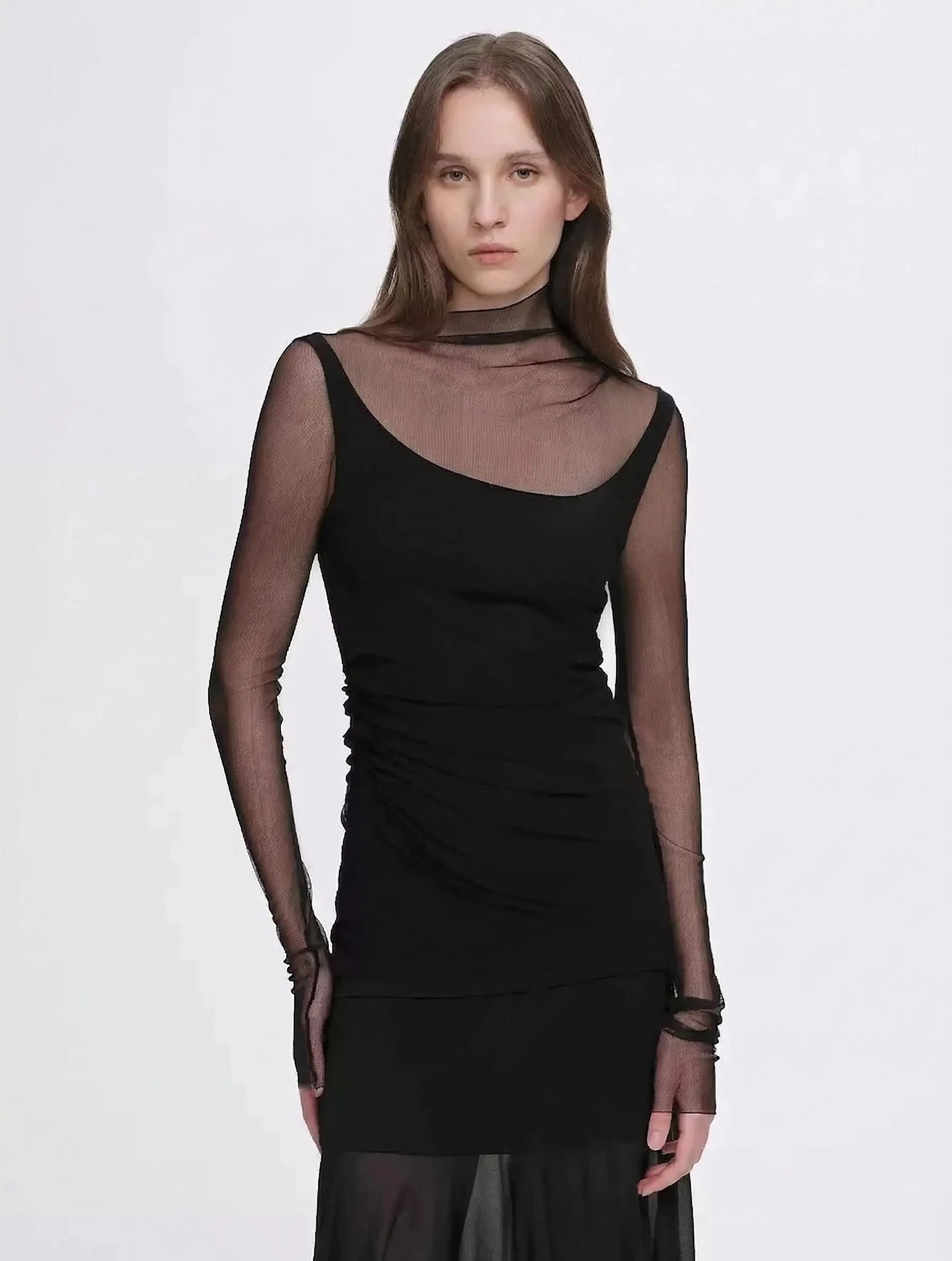 Double-Layer Fine Knit Maxi Skirt - Image 10