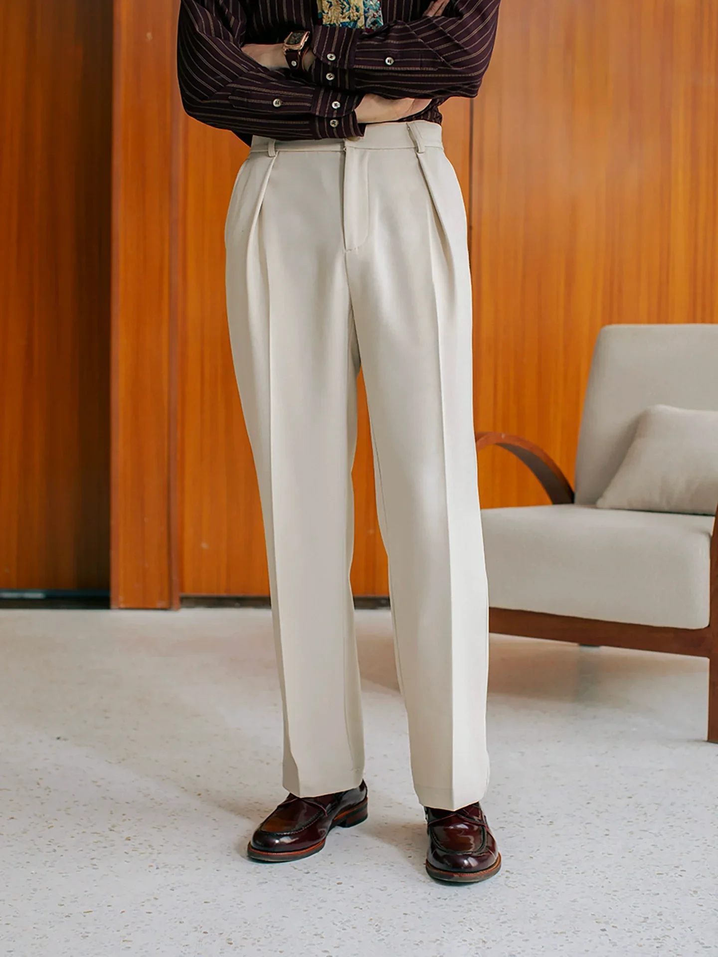 Double-Pleat Tapered Suit Trousers - Image 4