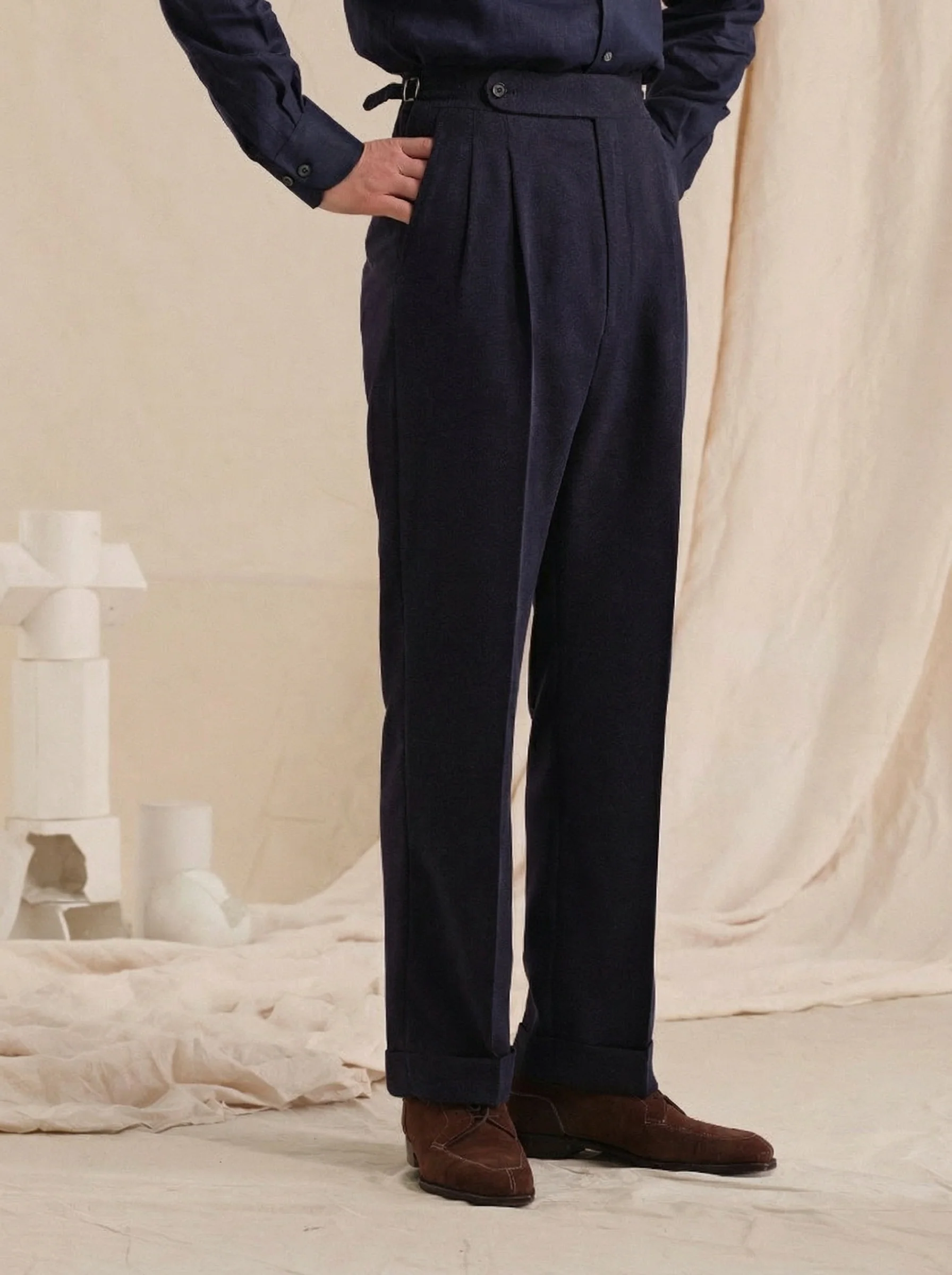 Double Pleat Trousers - Image 2