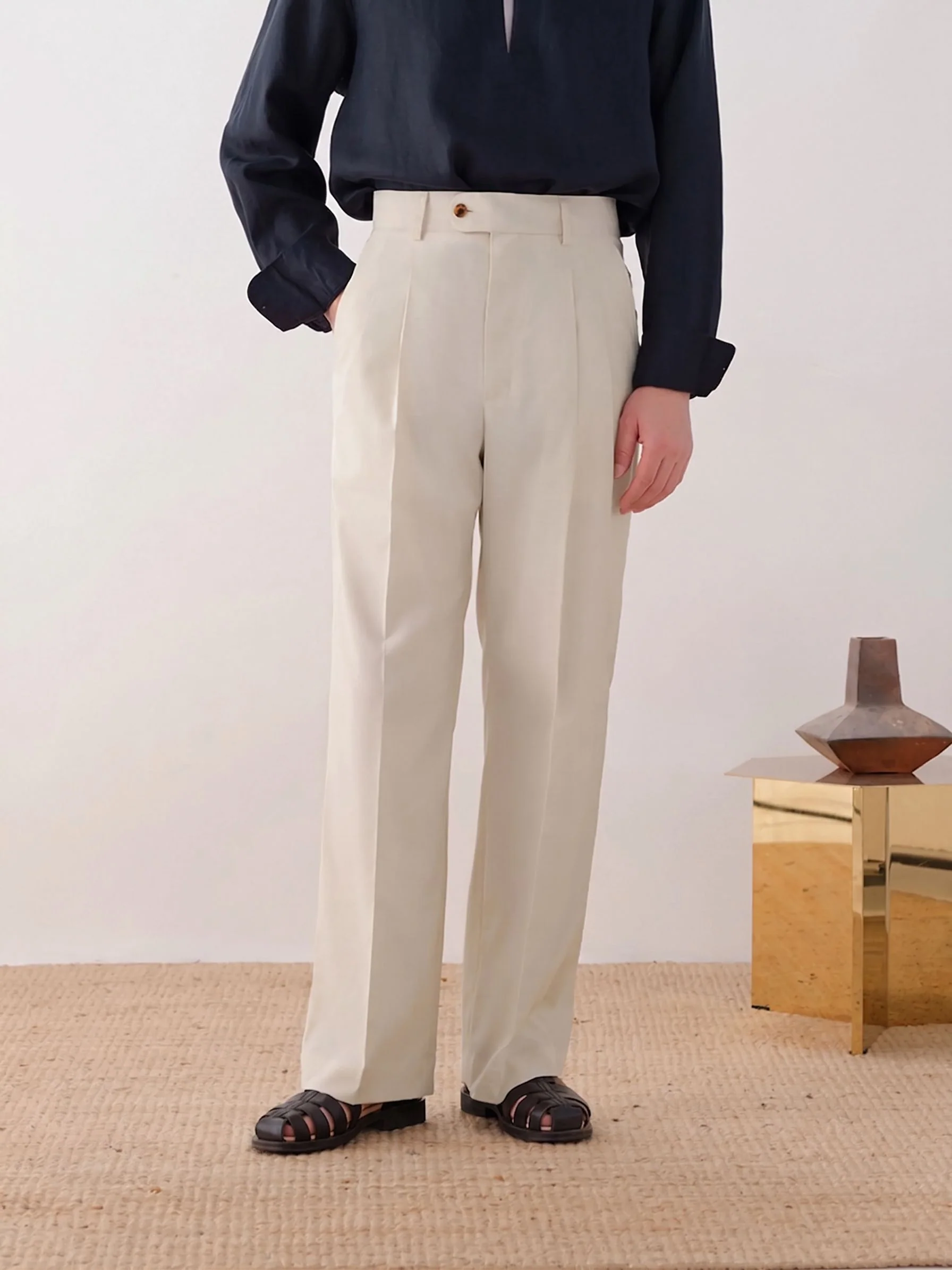 Double Pleat Trousers - Image 2