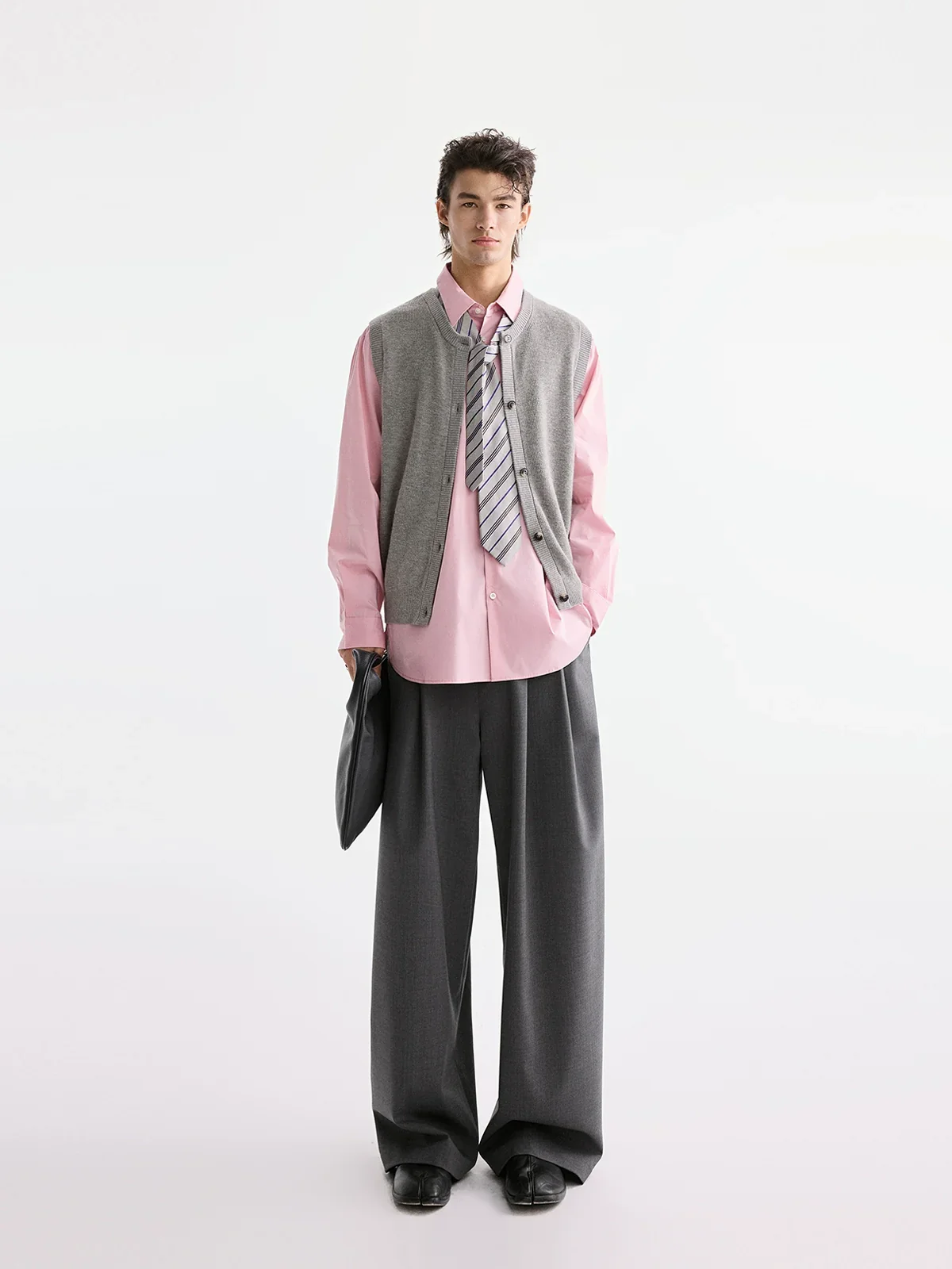 Double Pleated Wide-Leg Trousers - Image 4