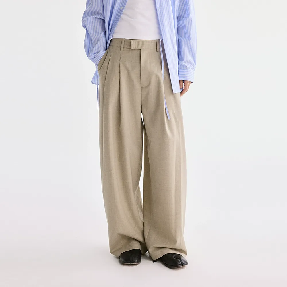 Double Pleated Wide-Leg Trousers - Image 6