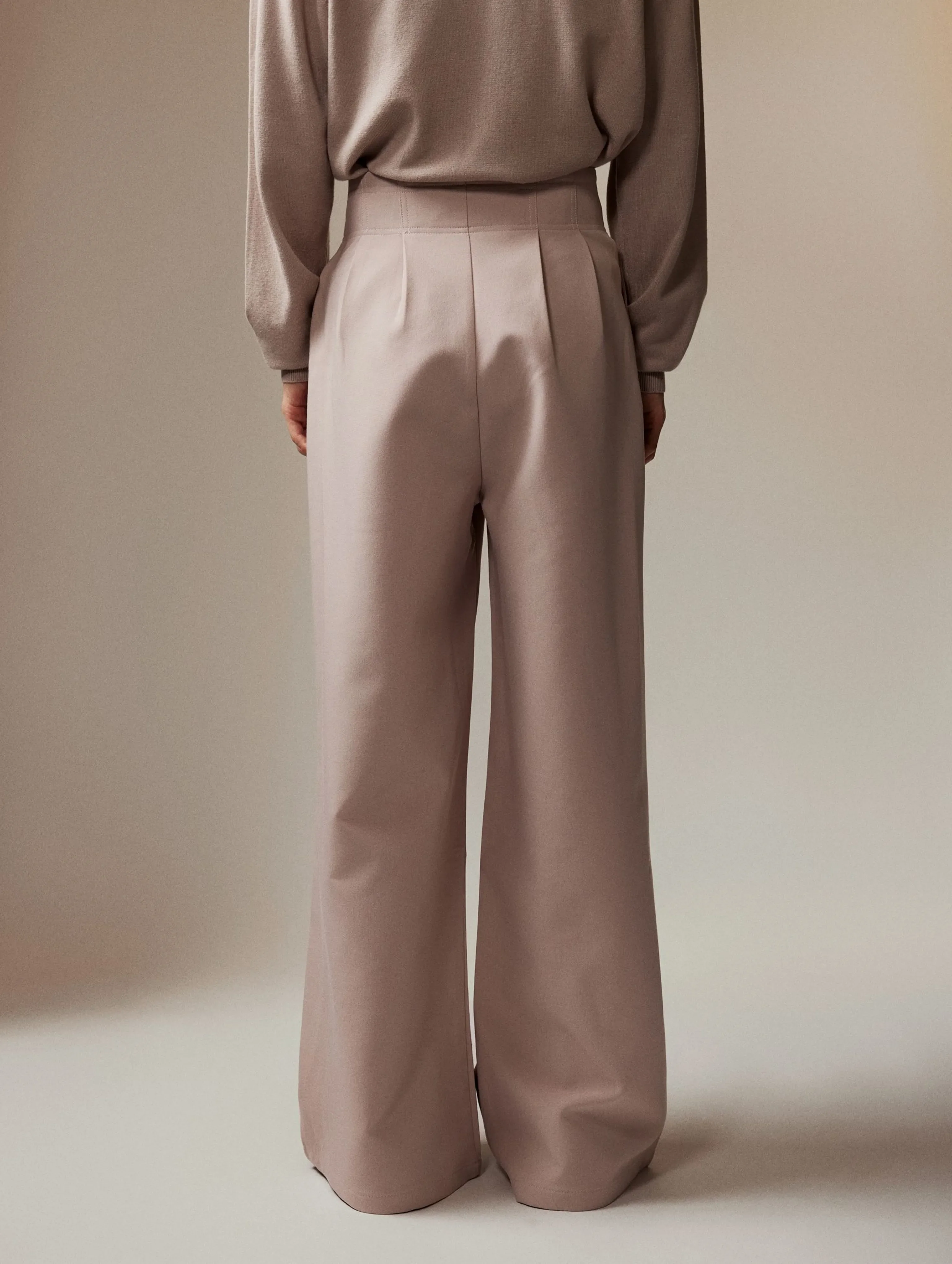 Double Pleated Wide-Leg Trousers - Image 4