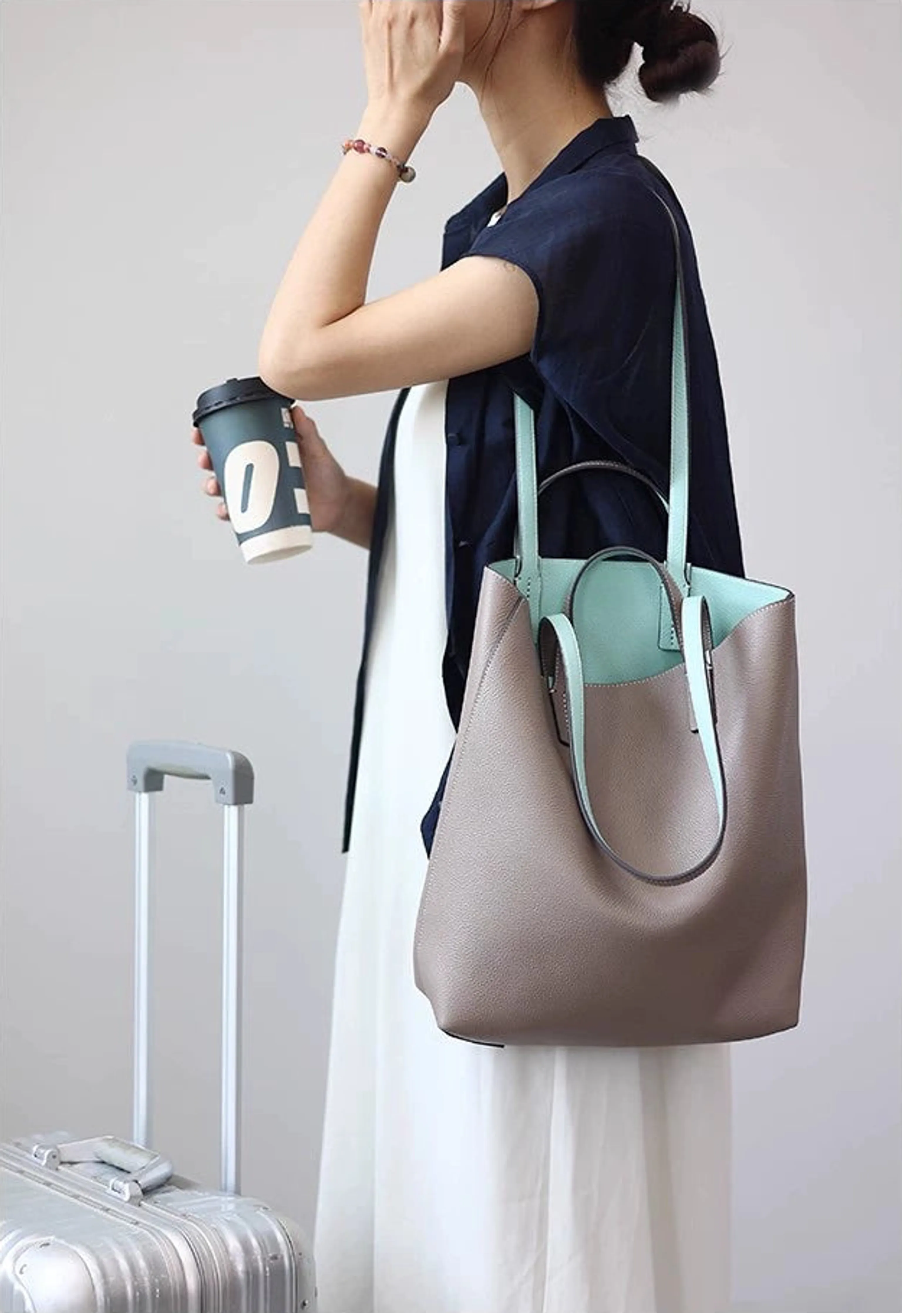 Double-Sided Cowhide Tote - Image 13