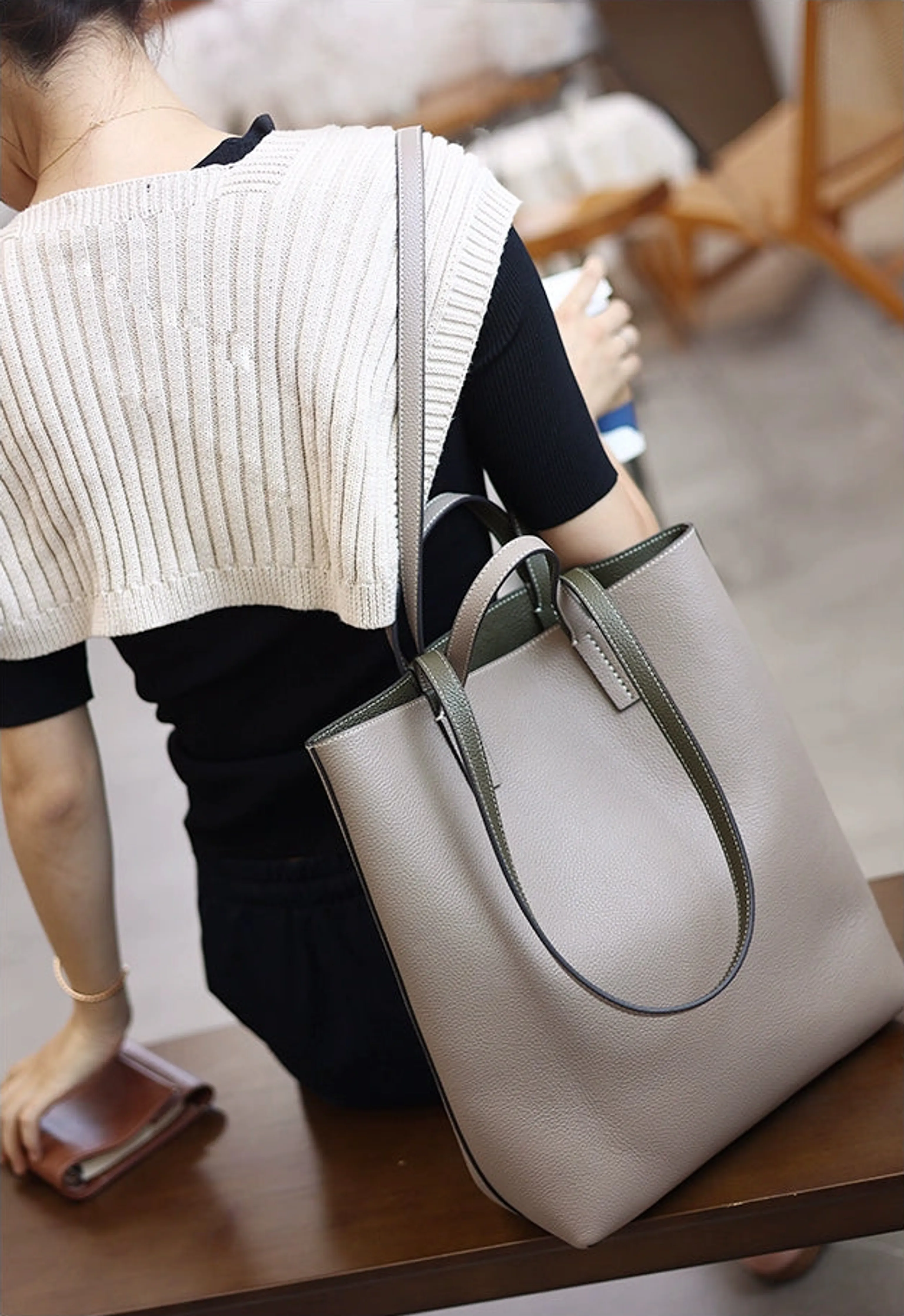Double-Sided Cowhide Tote - Image 19