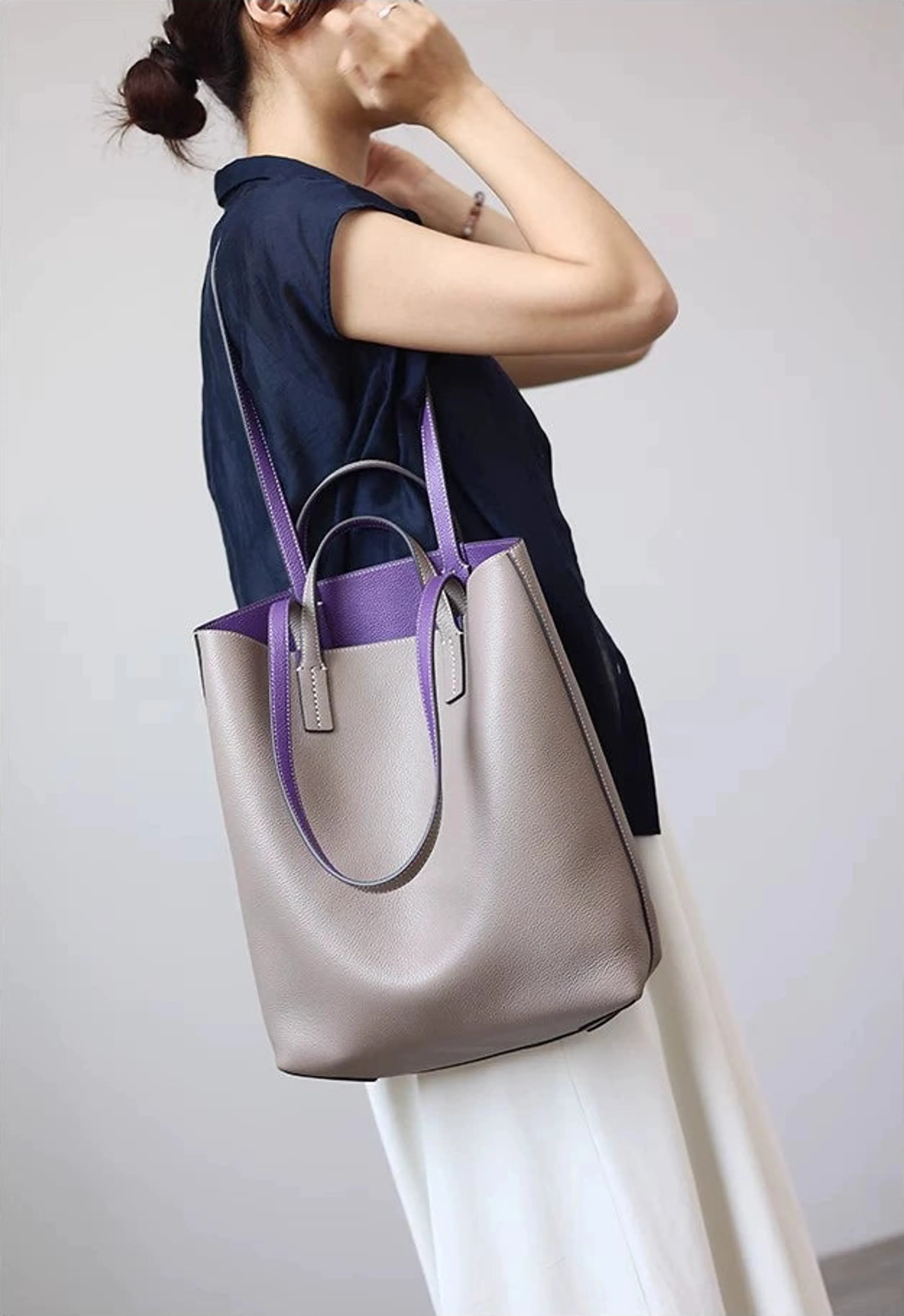 Double-Sided Cowhide Tote - Image 7