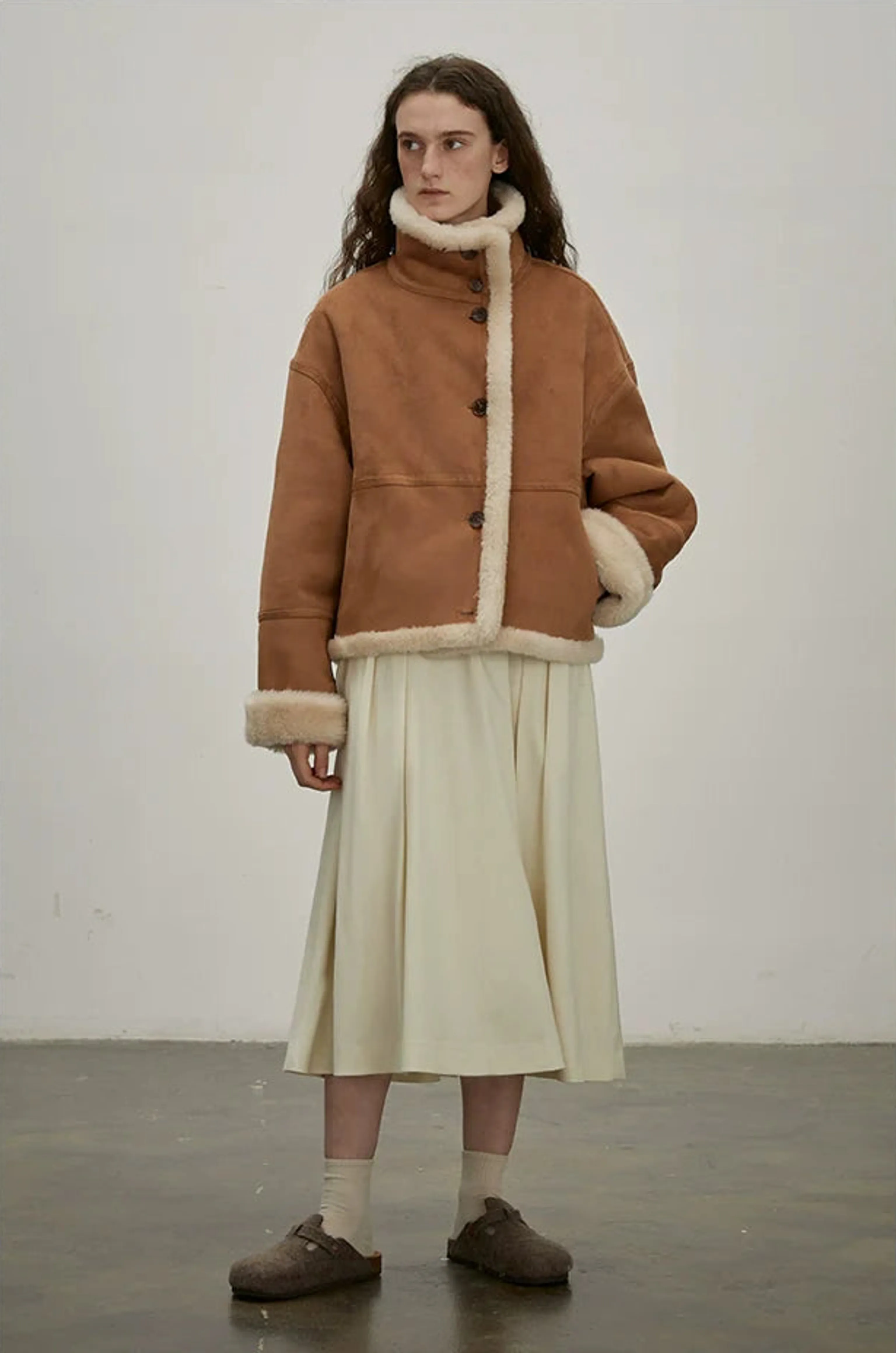 Double-Sided Shearling Aviator Jacket