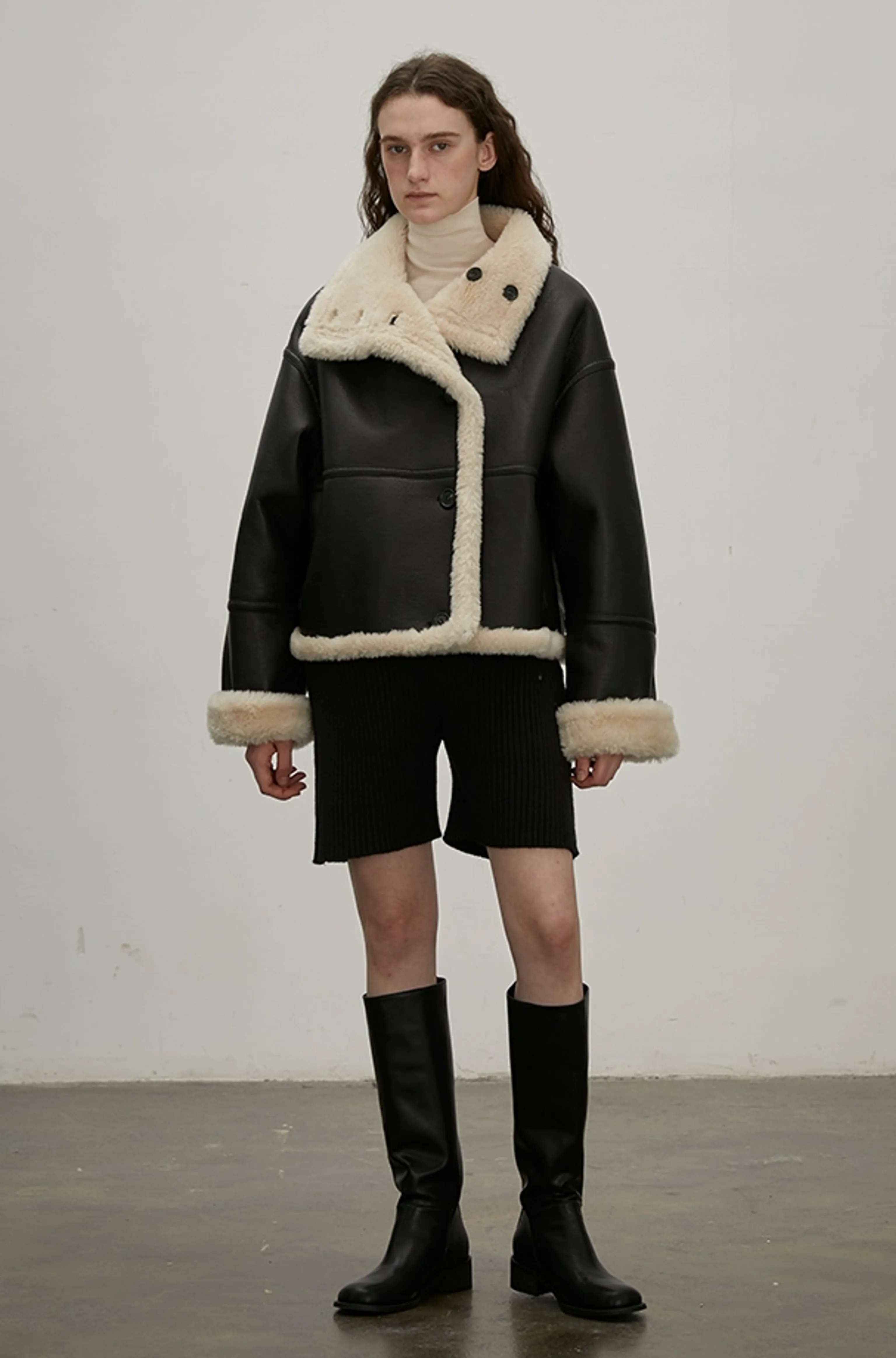 Double-Sided Shearling Aviator Jacket - Image 3