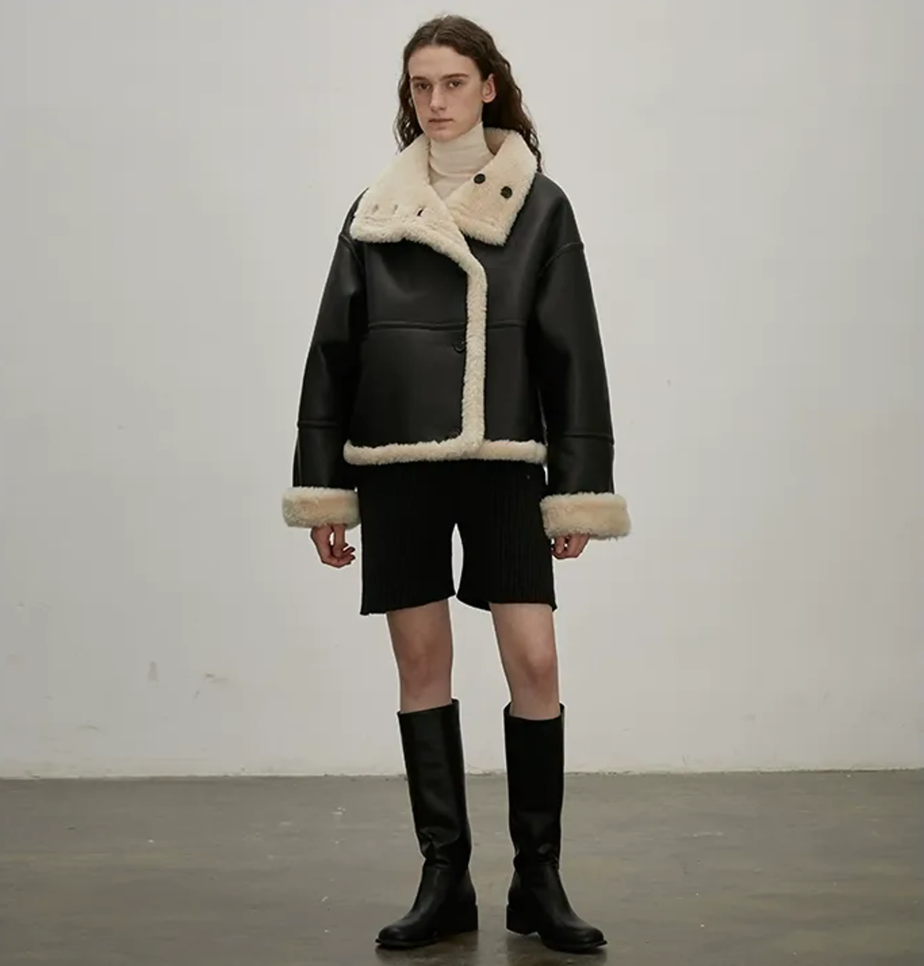 Double-Sided Shearling Aviator Jacket - Image 6