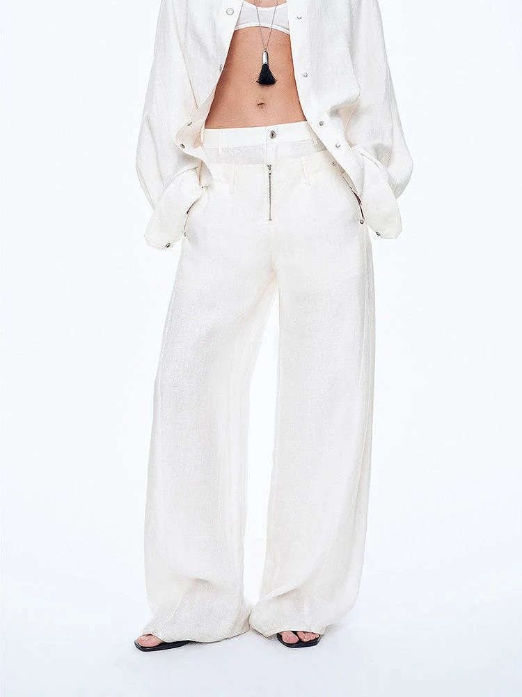 Double-Waist Wide Pants - Image 3