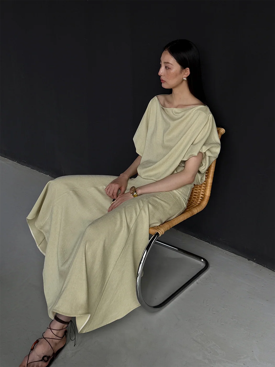 Draped Boatneck Dress - Image 2