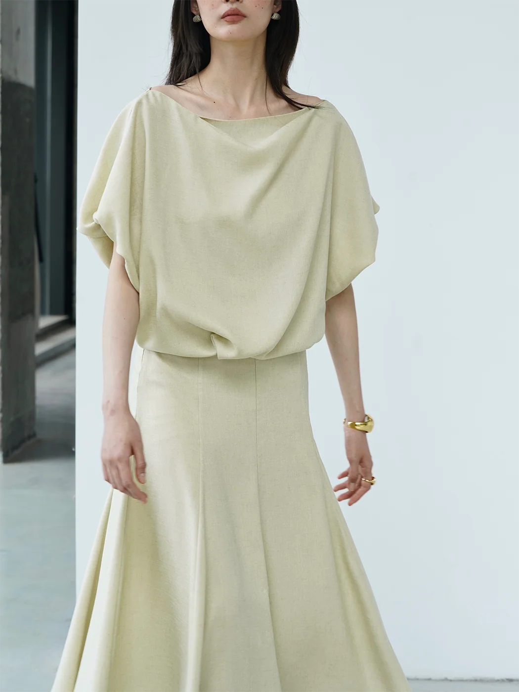 Draped Boatneck Dress - Image 3