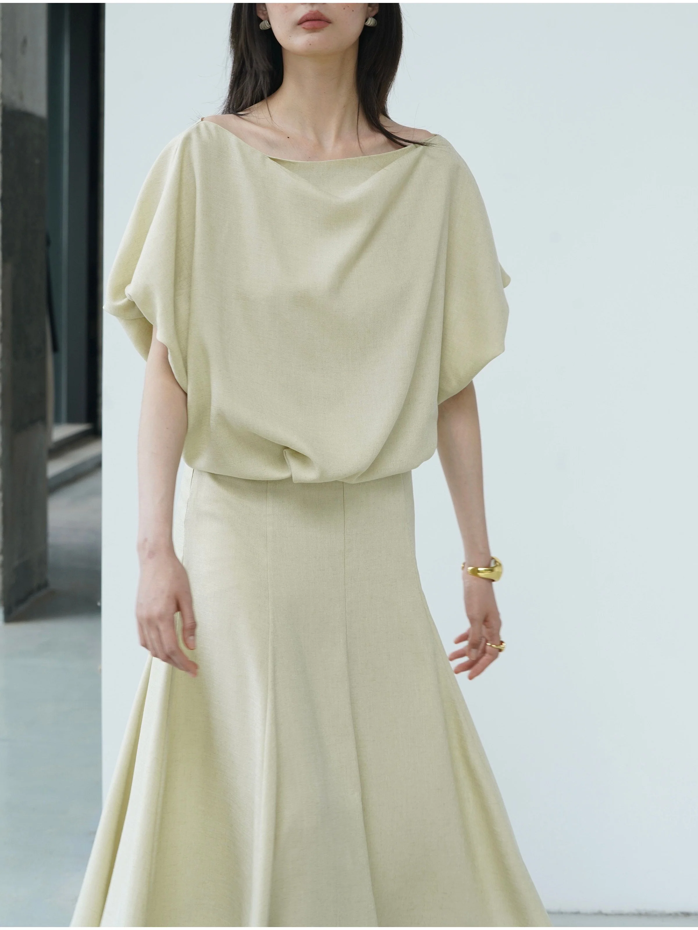 Draped Boatneck Dress - Image 6