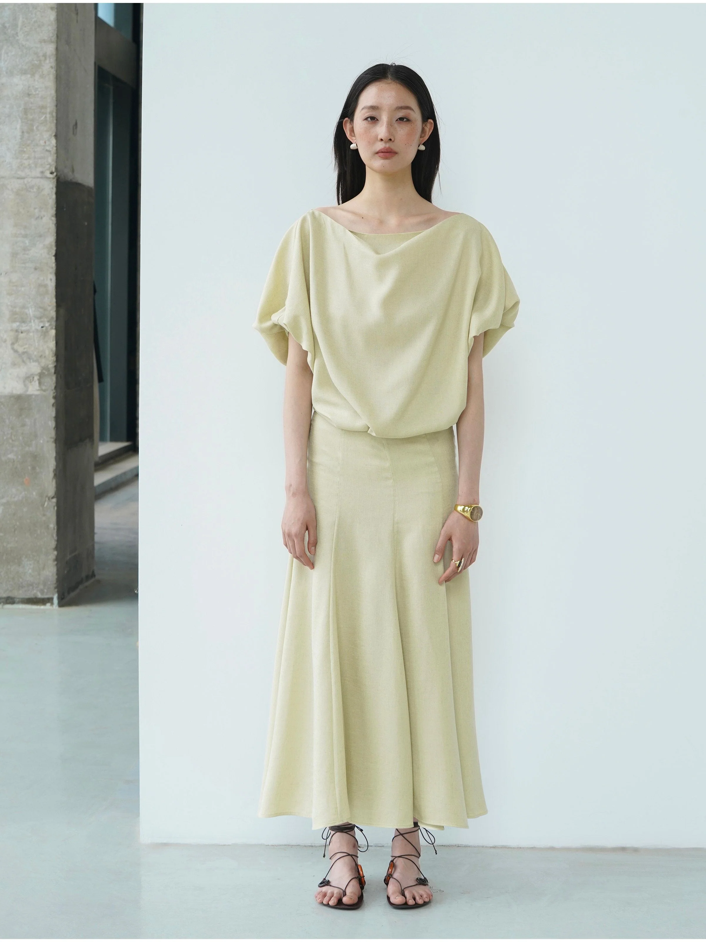 Draped Boatneck Dress - Image 7