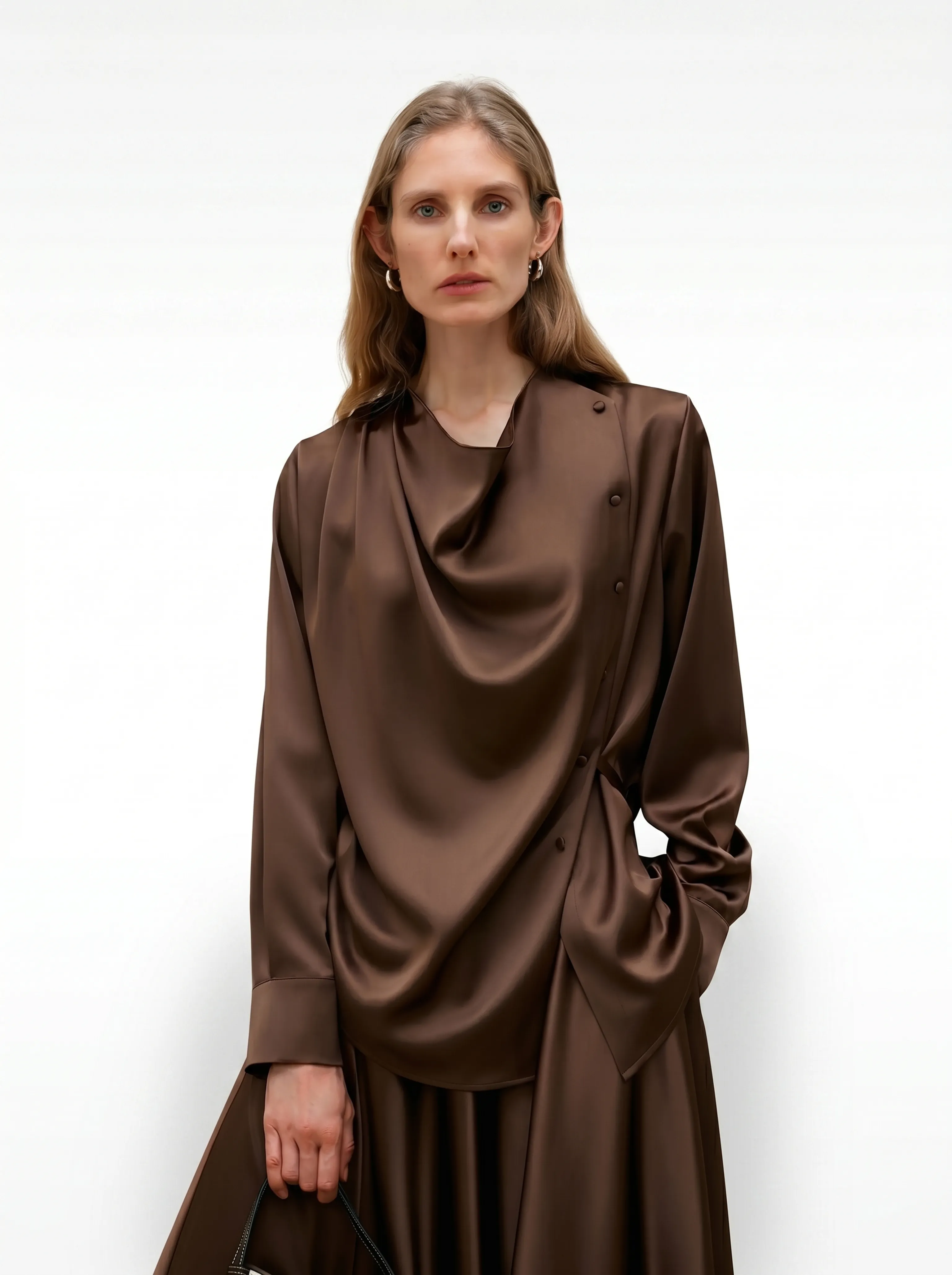 Draped Button Blouse