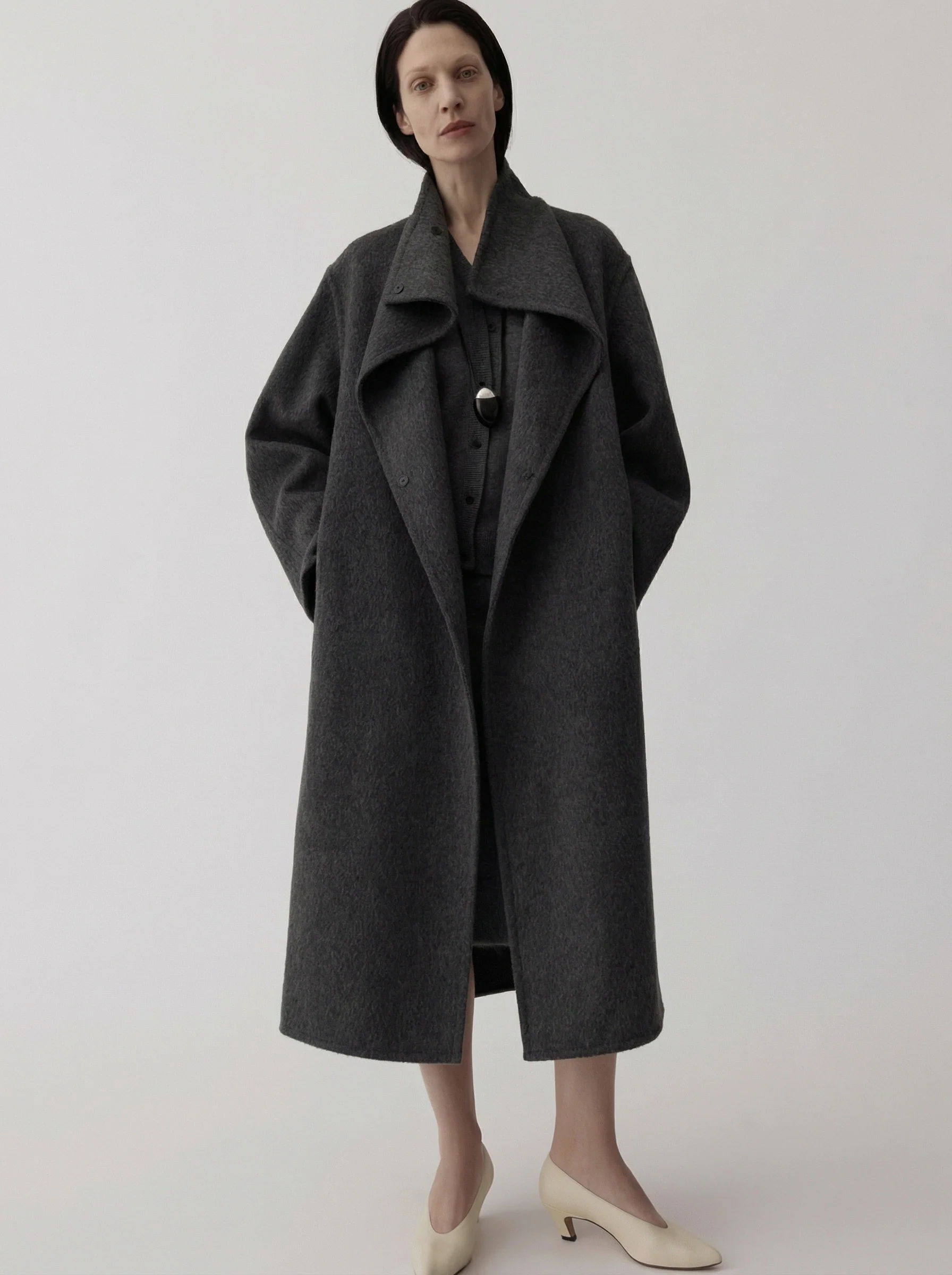 Draped Lapel Coat - Image 4