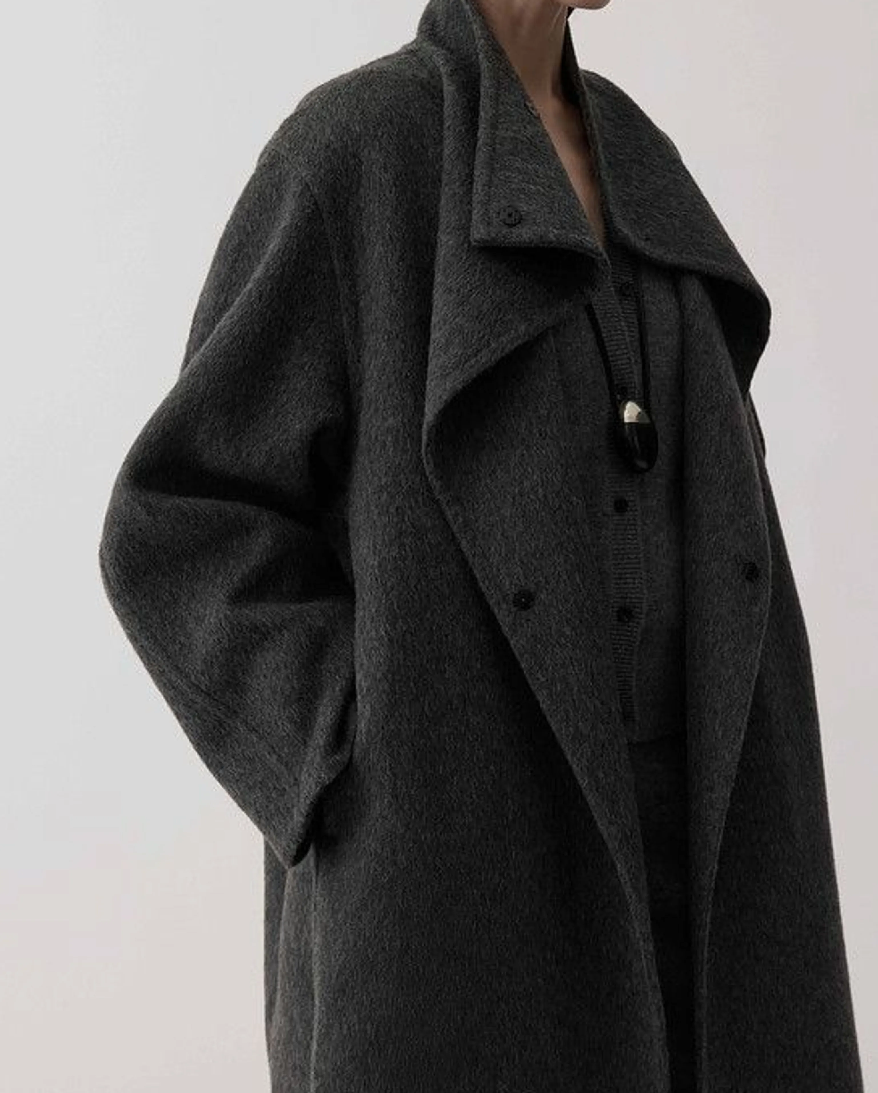 Draped Lapel Coat - Image 5
