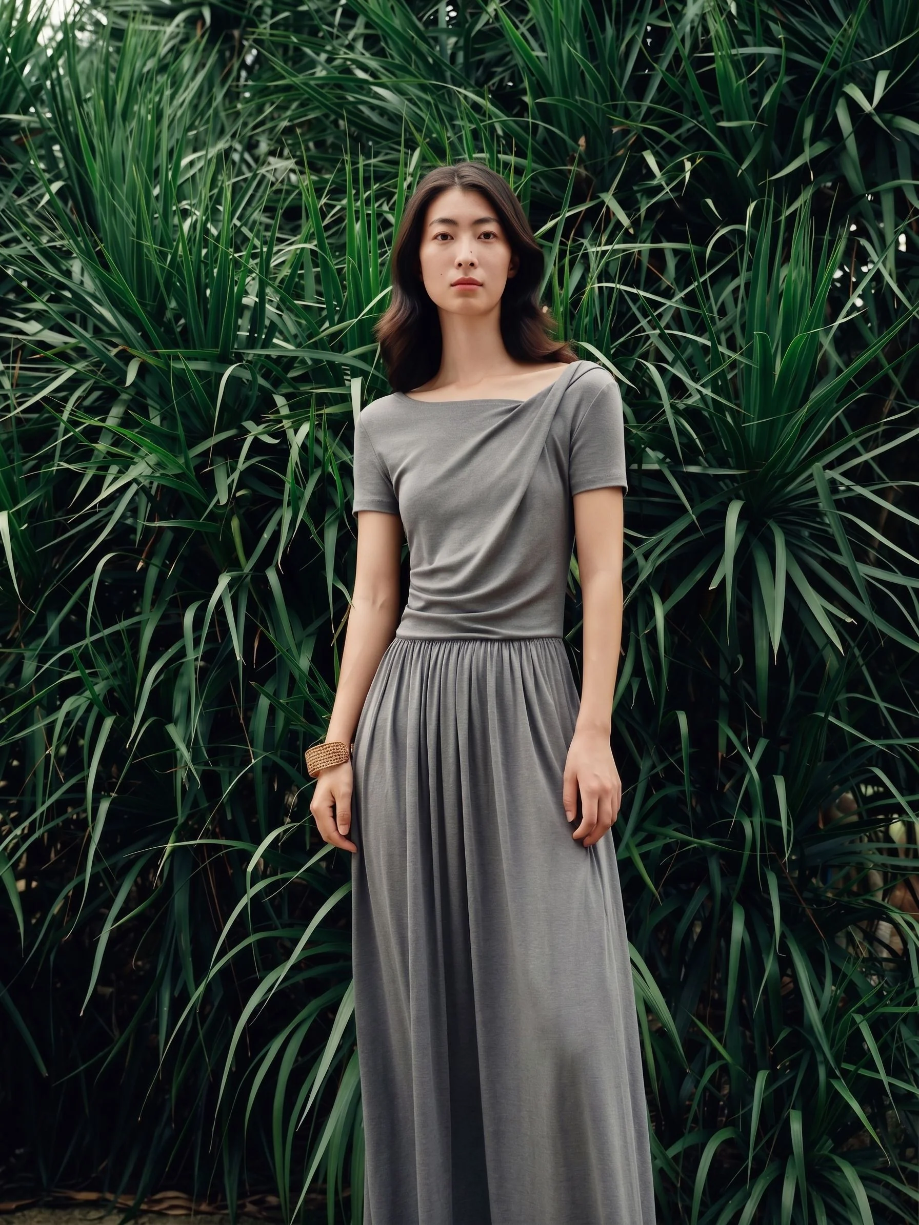 Draped Neck Maxi Dress