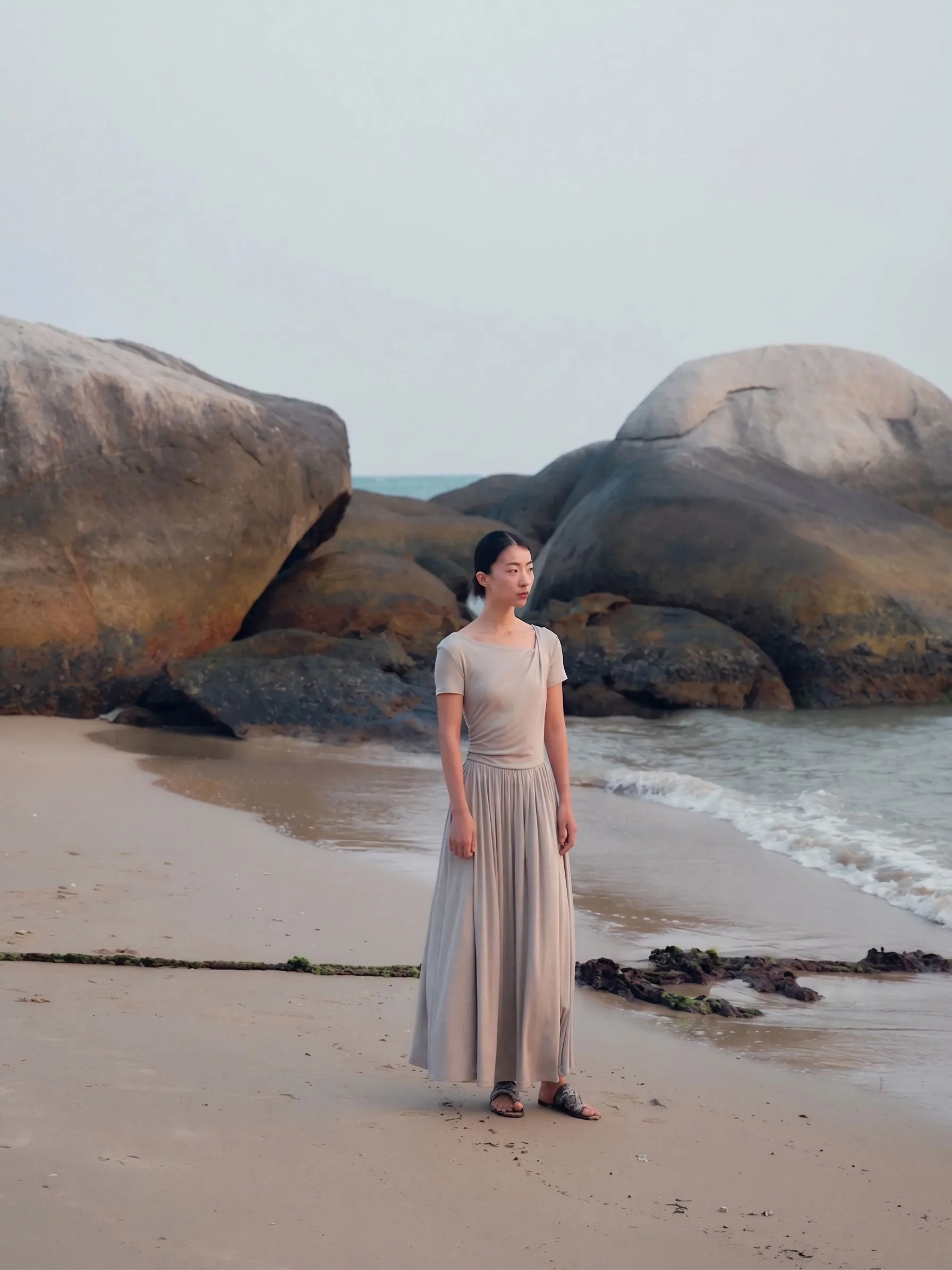 Draped Neck Maxi Dress - Image 4