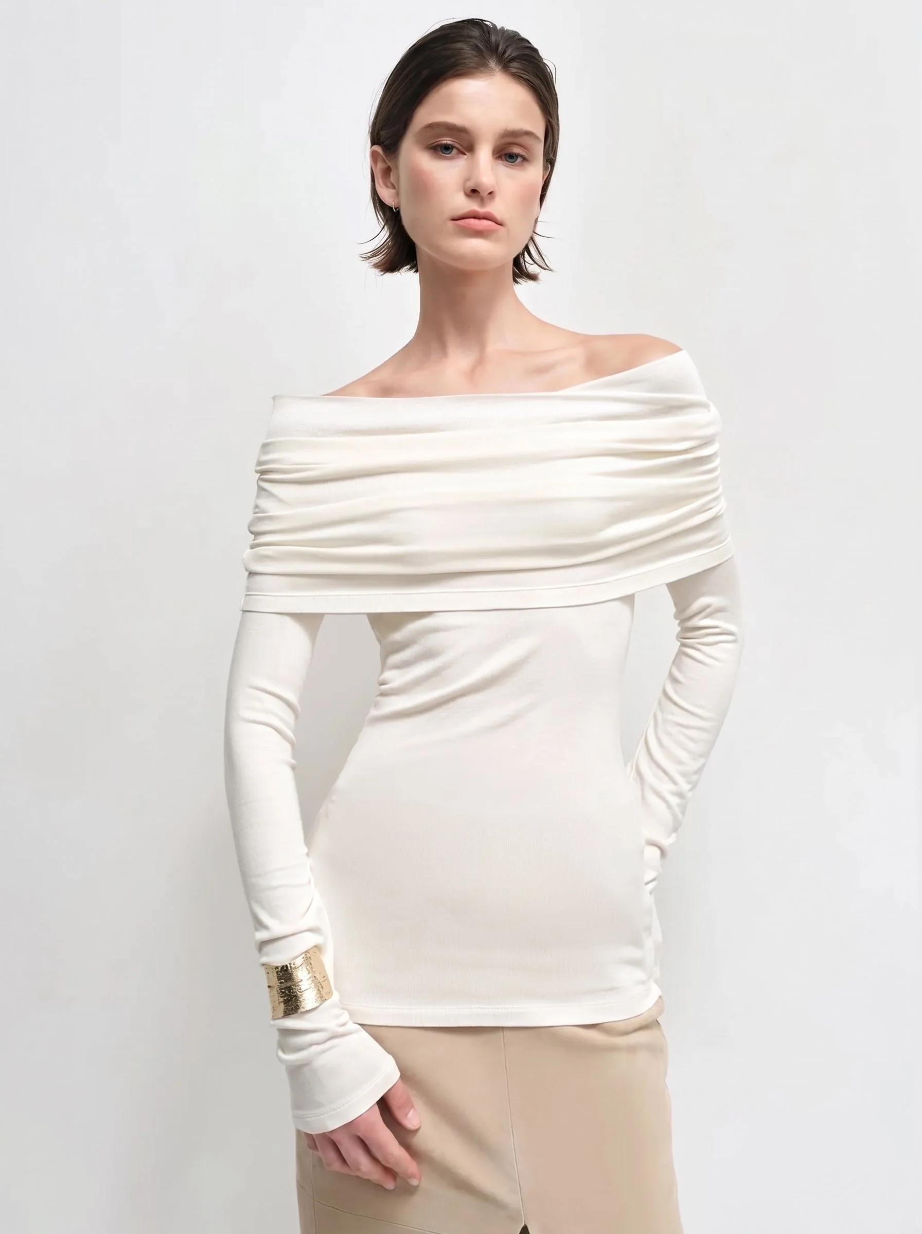 Draped Off-Shoulder Top